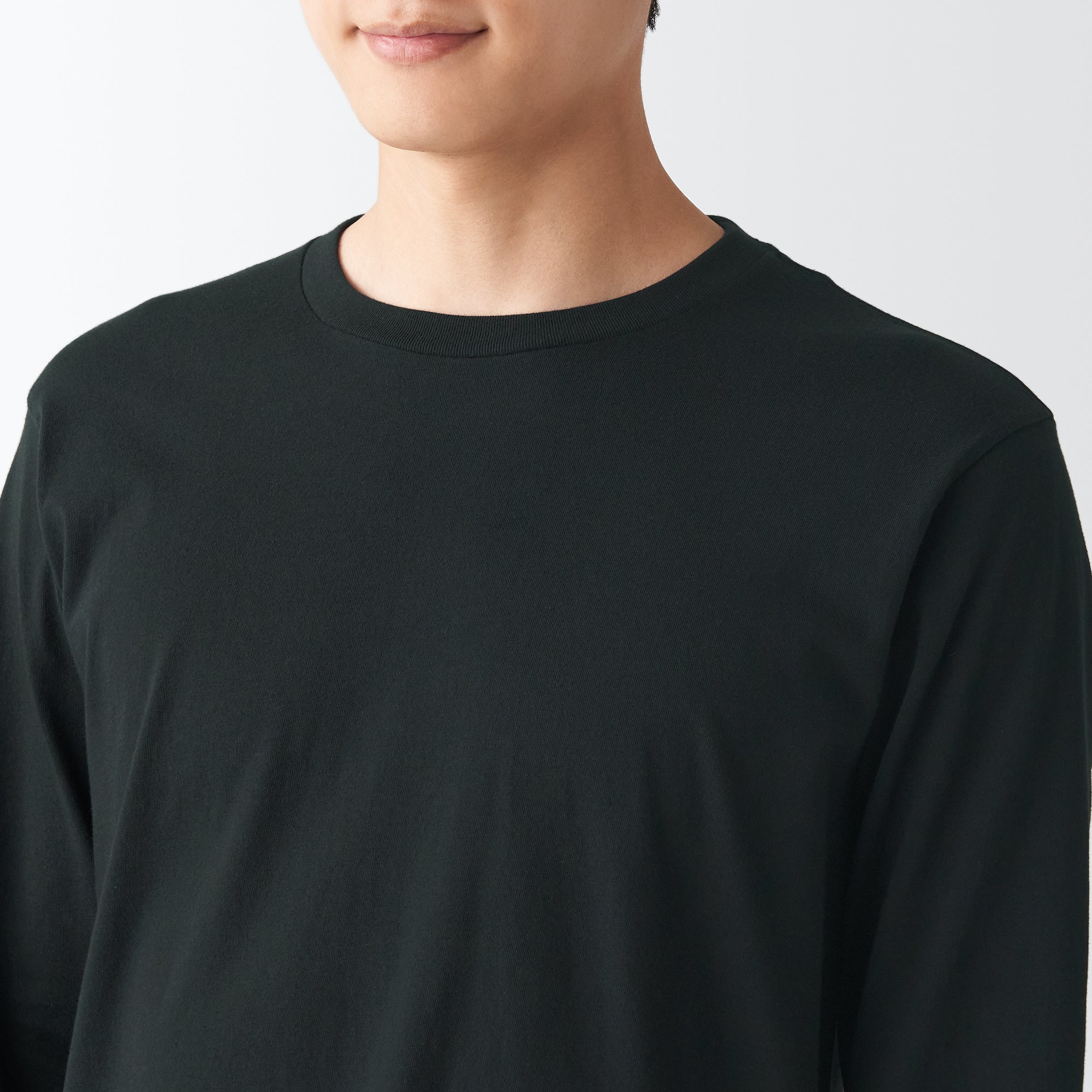 Men's Washed Jersey Long Sleeves Crew Neck T-Shirt