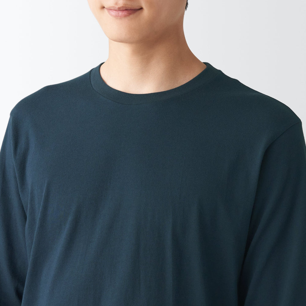 Men's Washed Jersey Long Sleeves Crew Neck T-Shirt