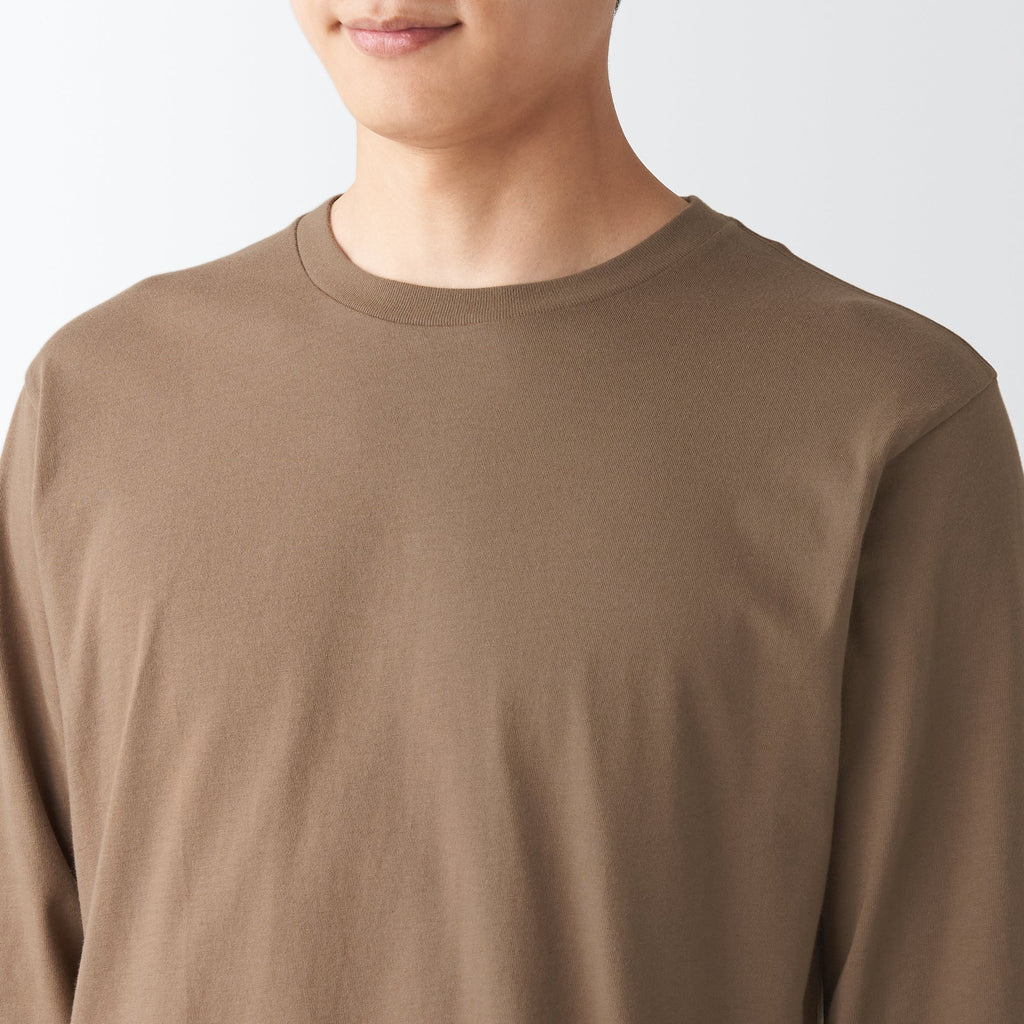 Men's Washed Jersey Long Sleeves Crew Neck T-Shirt