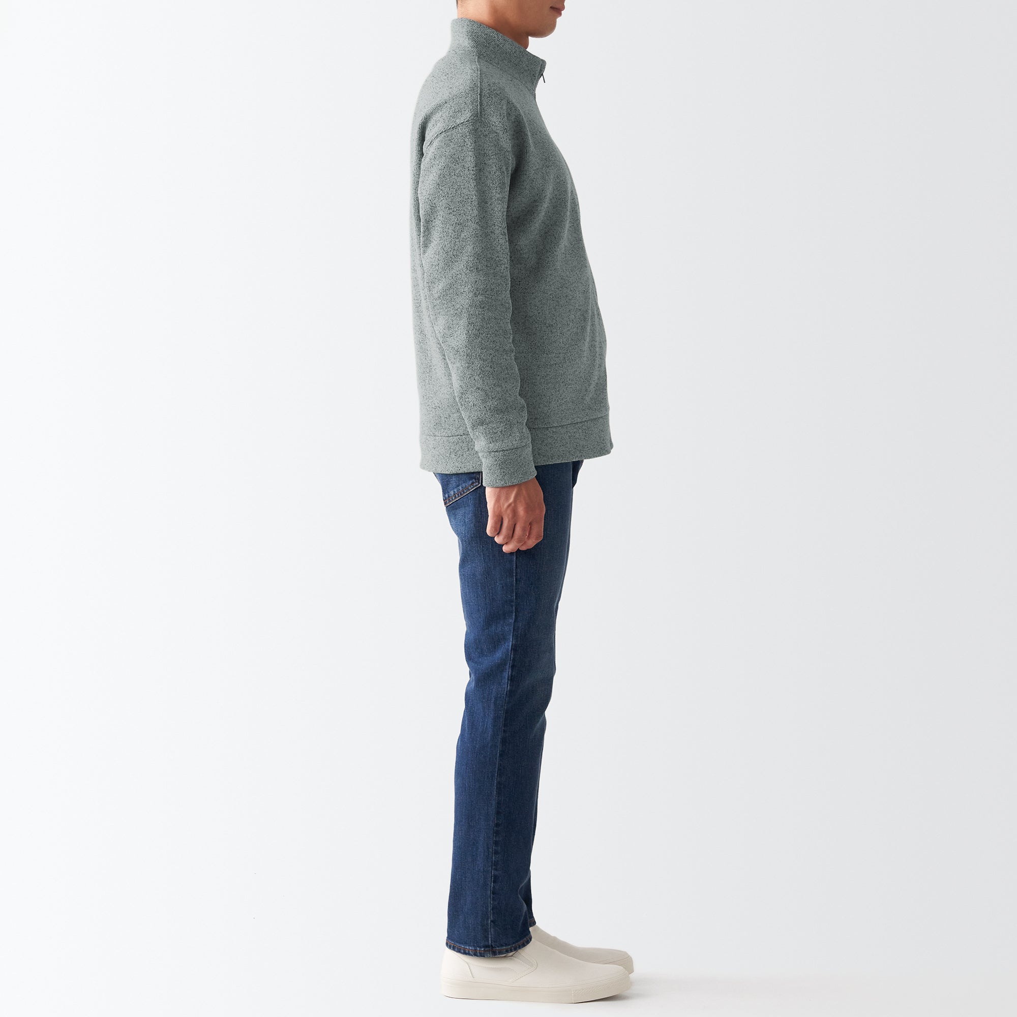 Men's Knit Fleece Stand Collar Jacket
