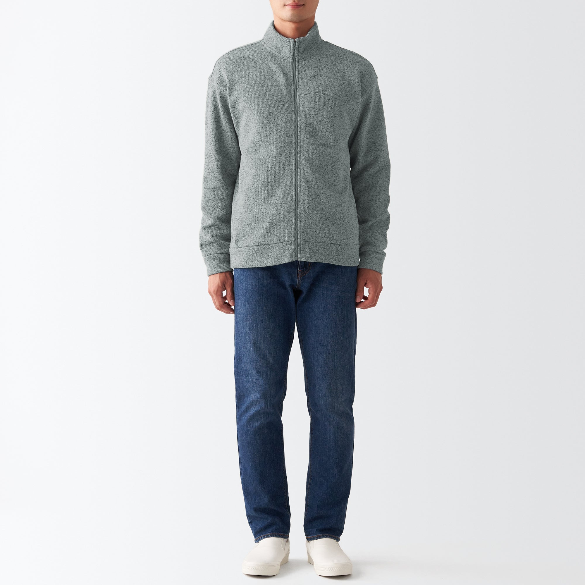 Men's Knit Fleece Stand Collar Jacket