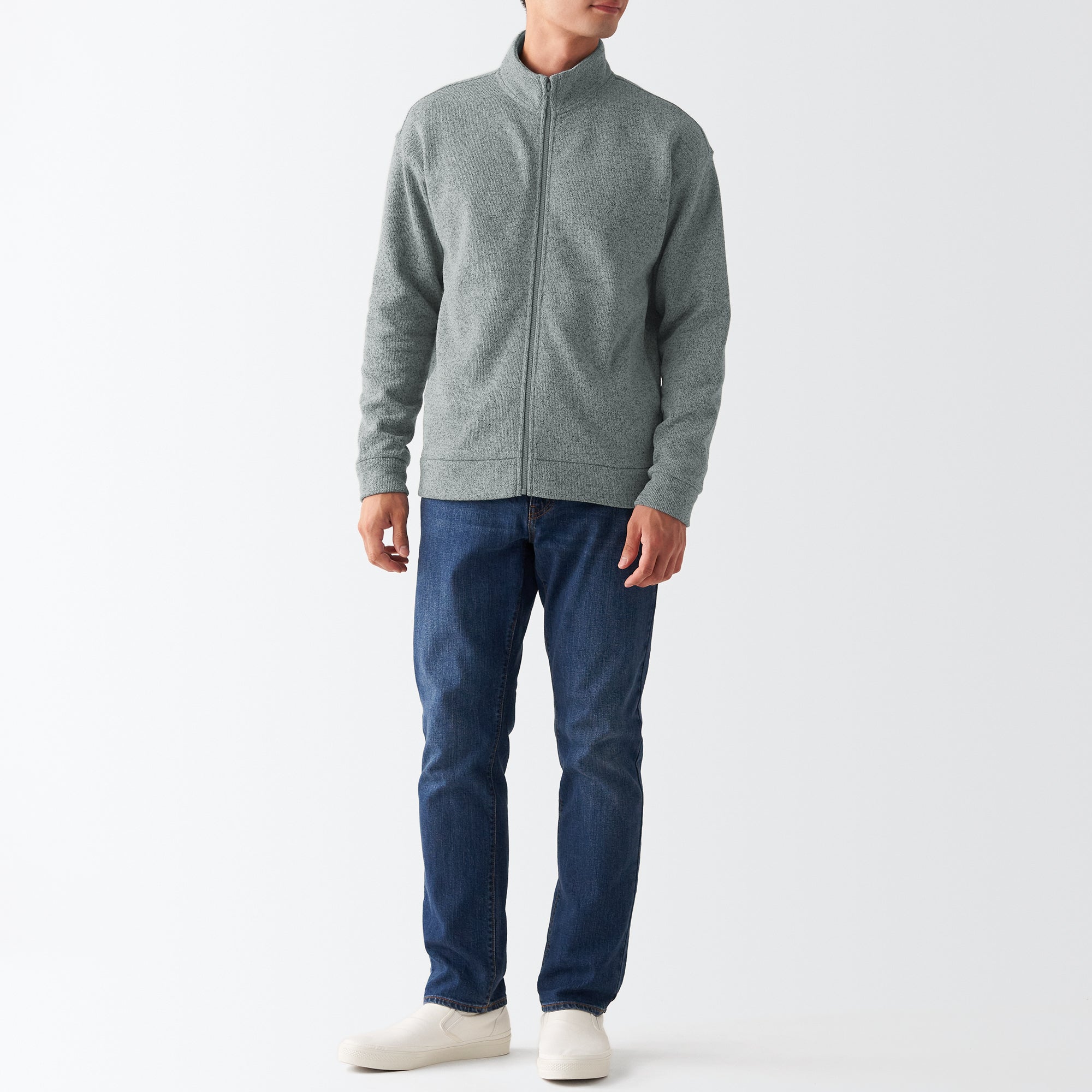 Men's Knit Fleece Stand Collar Jacket