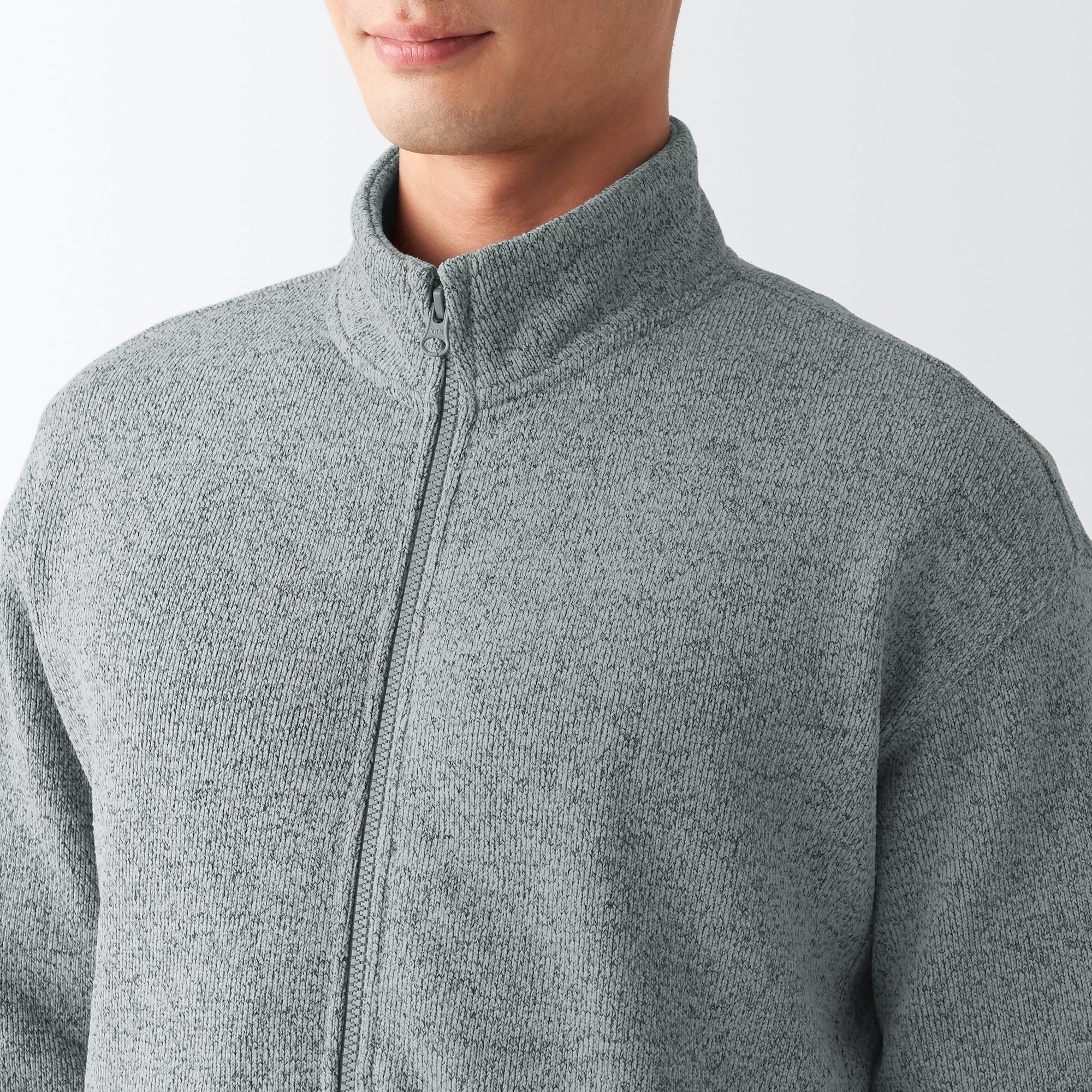 Men's Knit Fleece Stand Collar Jacket
