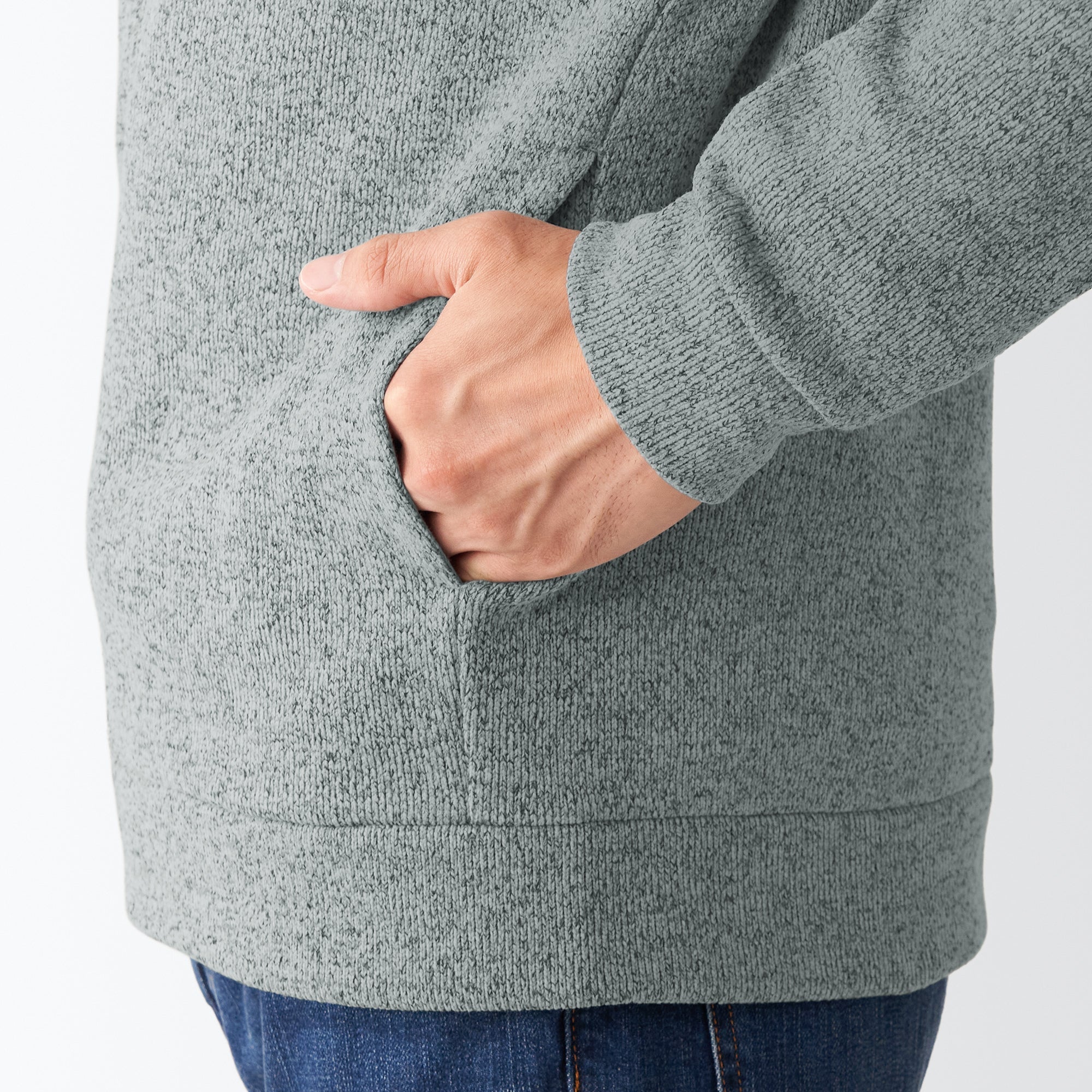 Men's Knit Fleece Stand Collar Jacket