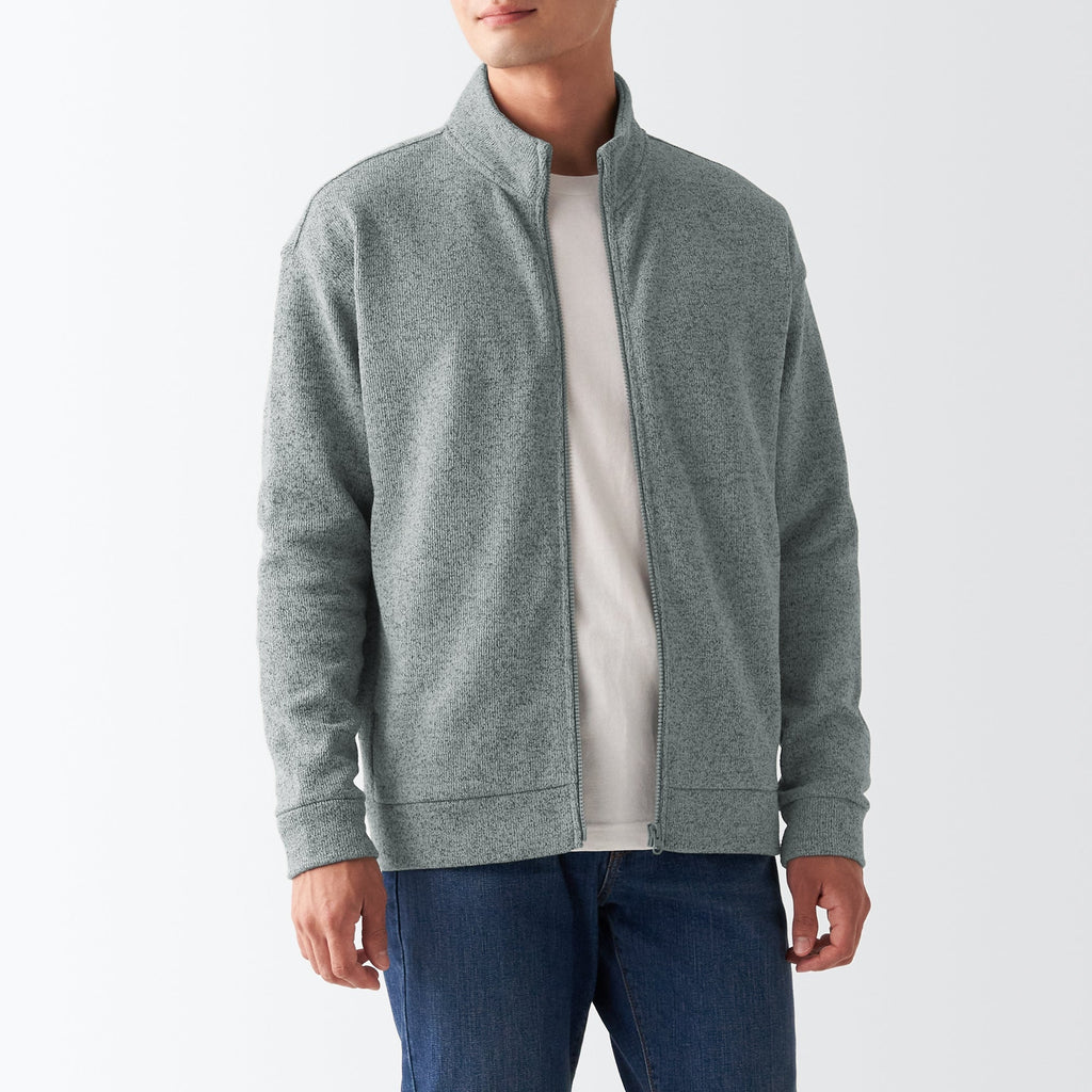 Men's Knit Fleece Stand Collar Jacket
