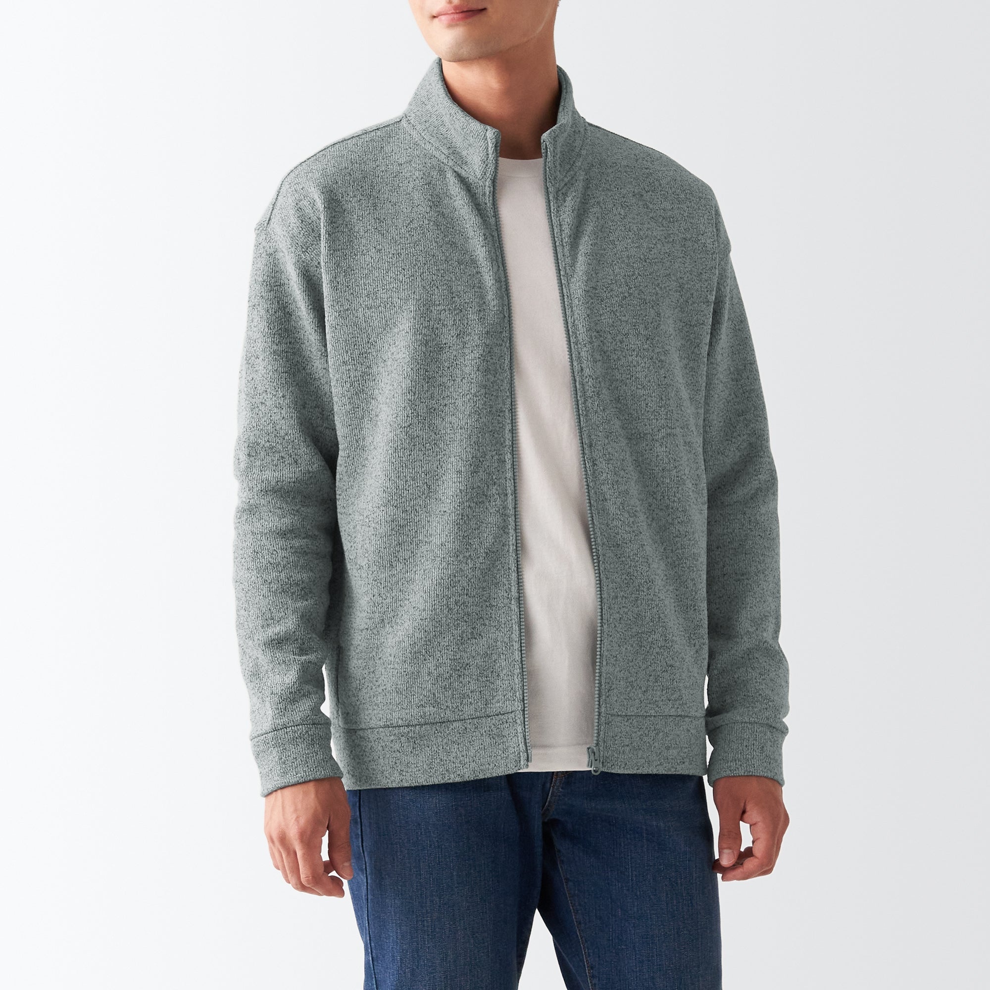 Men's Knit Fleece Stand Collar Jacket