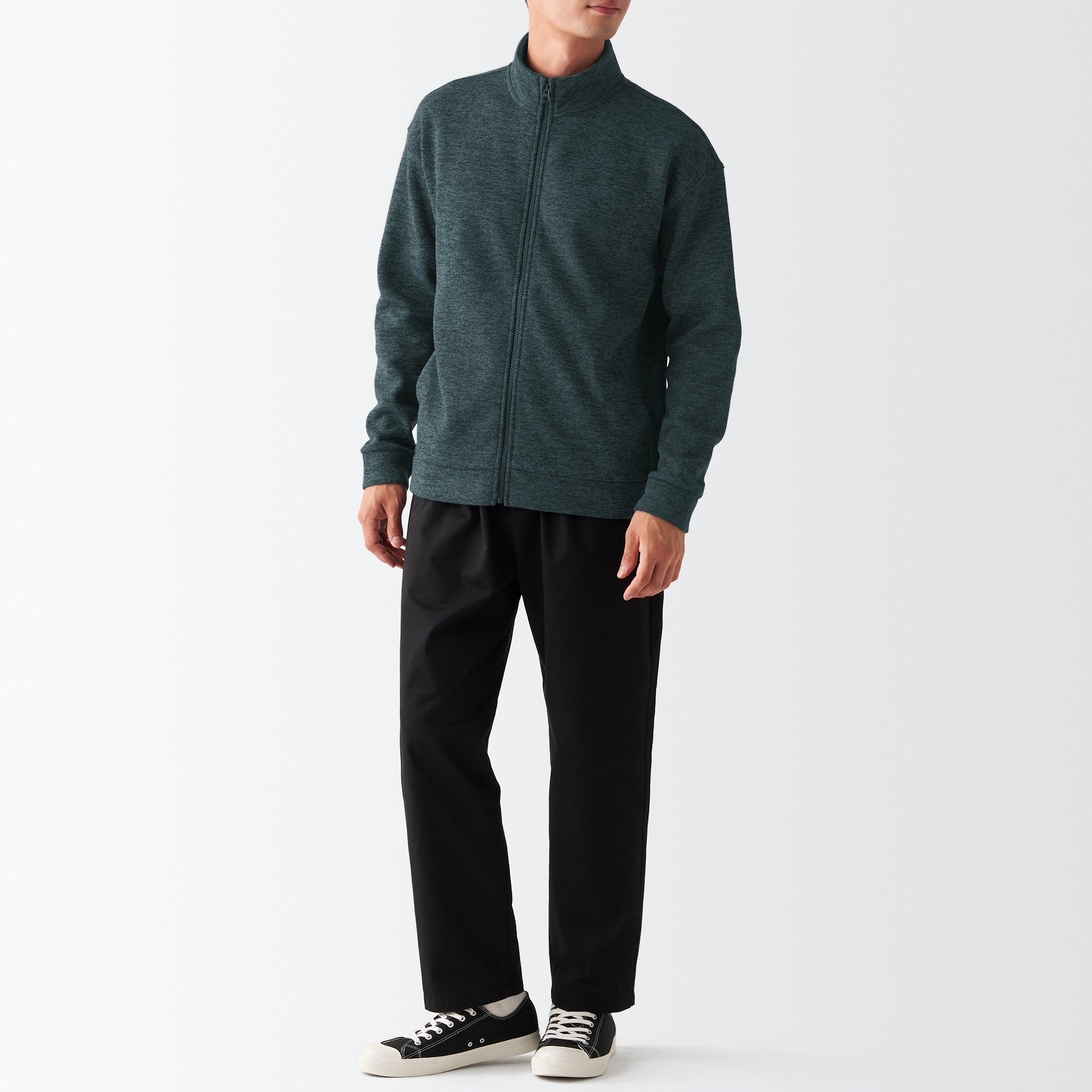 Men's Knit Fleece Stand Collar Jacket