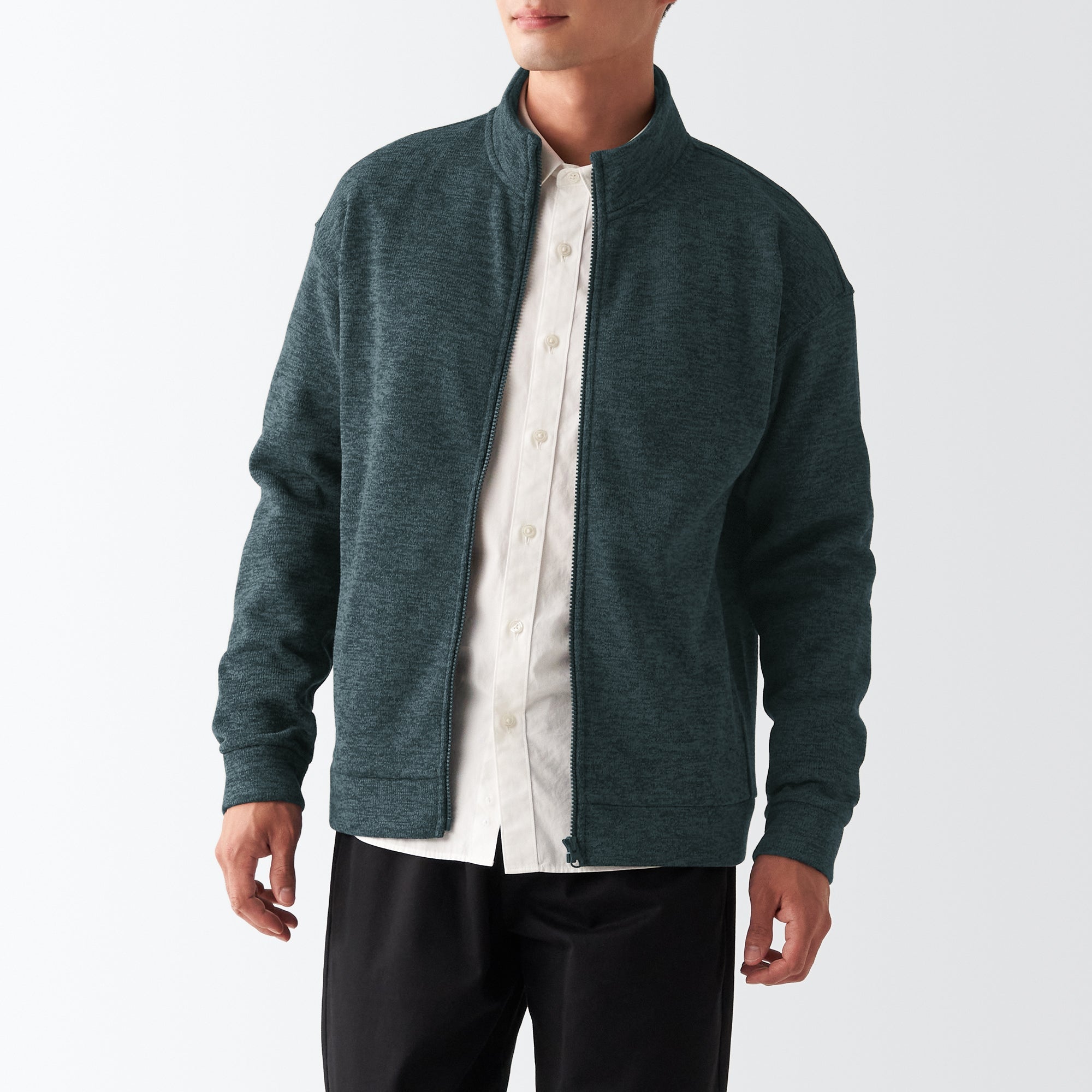 Men's Knit Fleece Stand Collar Jacket