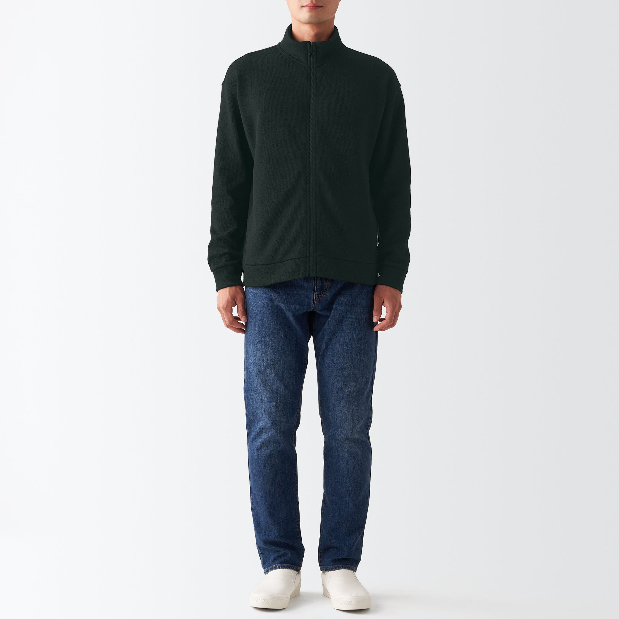 Men's Knit Fleece Stand Collar Jacket
