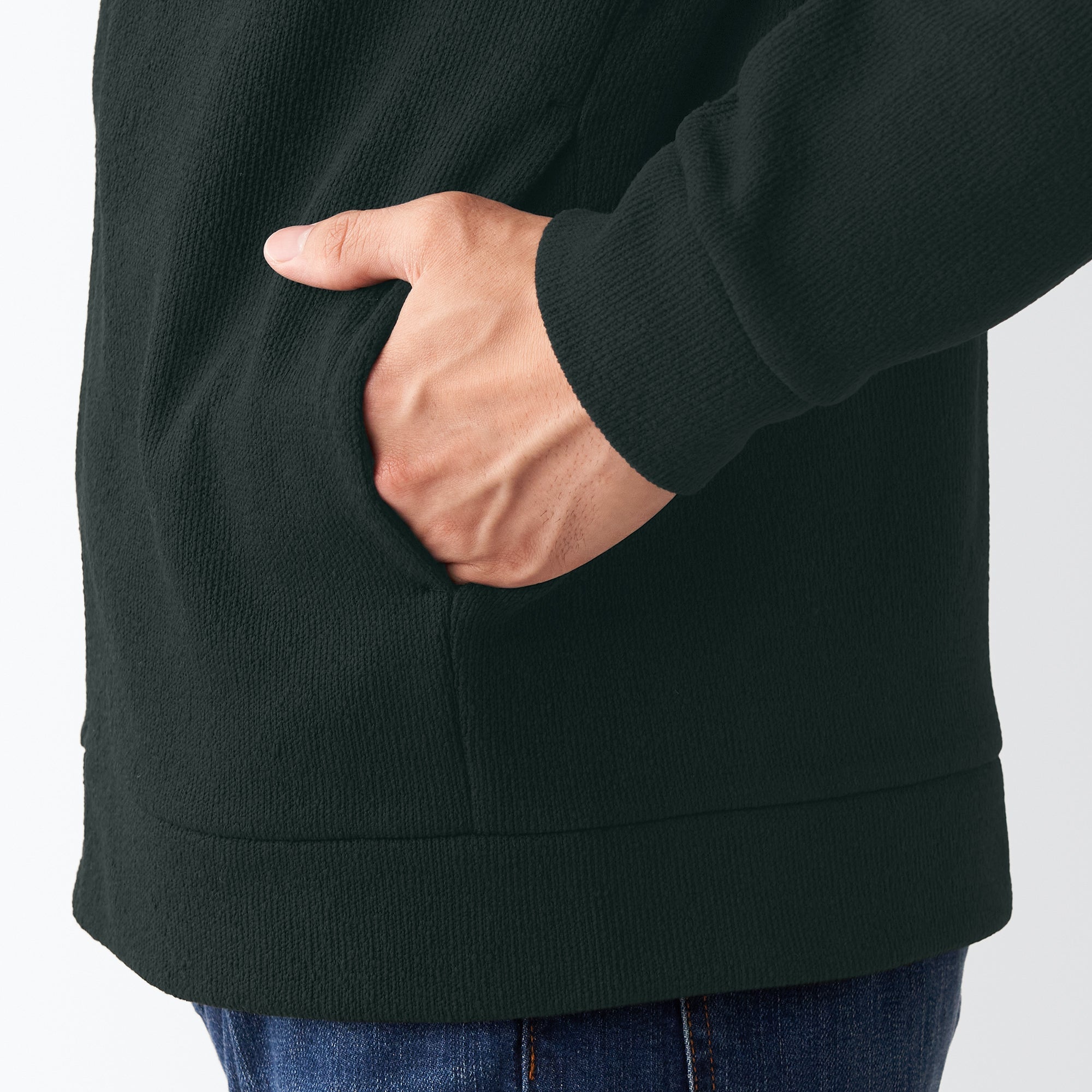 Men's Knit Fleece Stand Collar Jacket