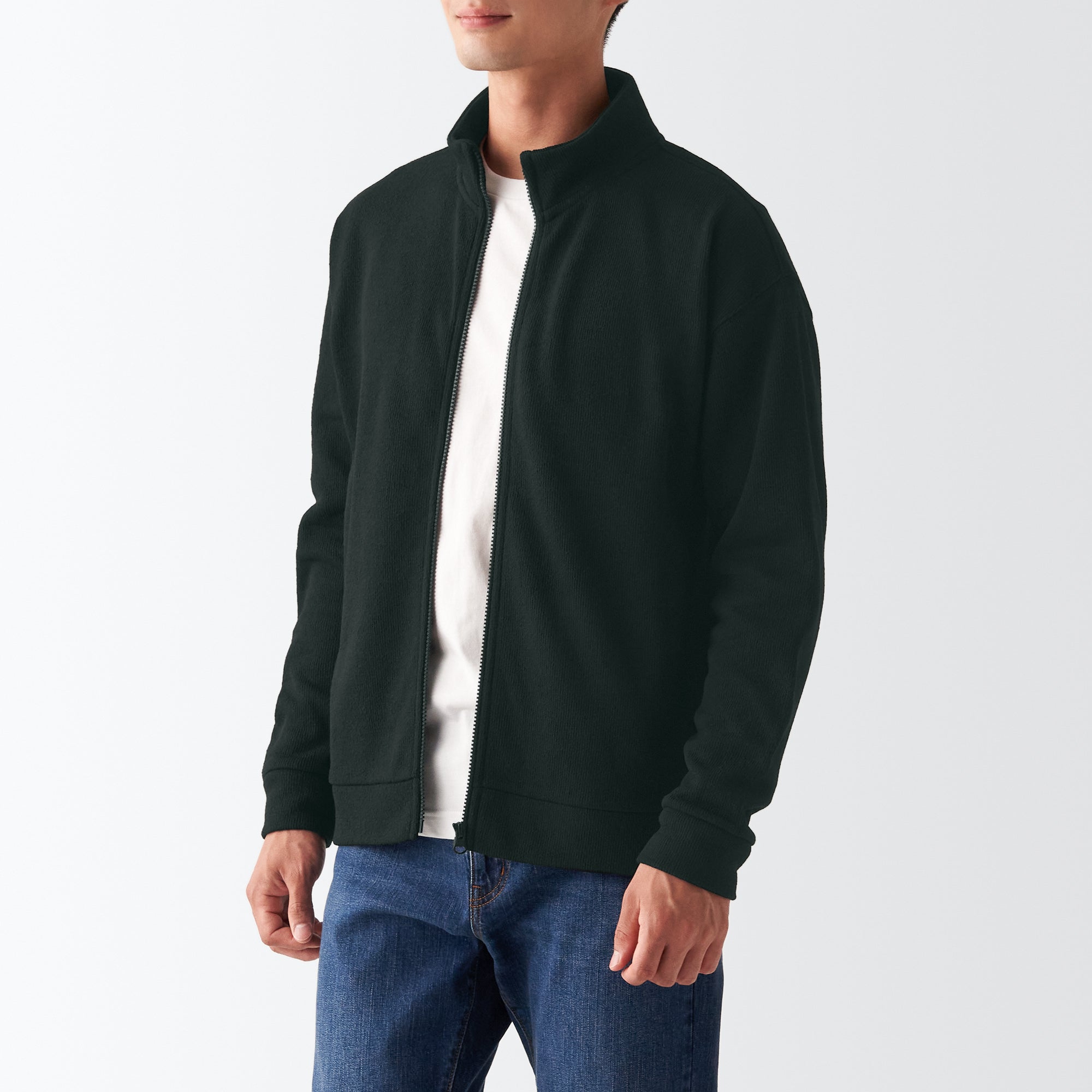 Men's Knit Fleece Stand Collar Jacket