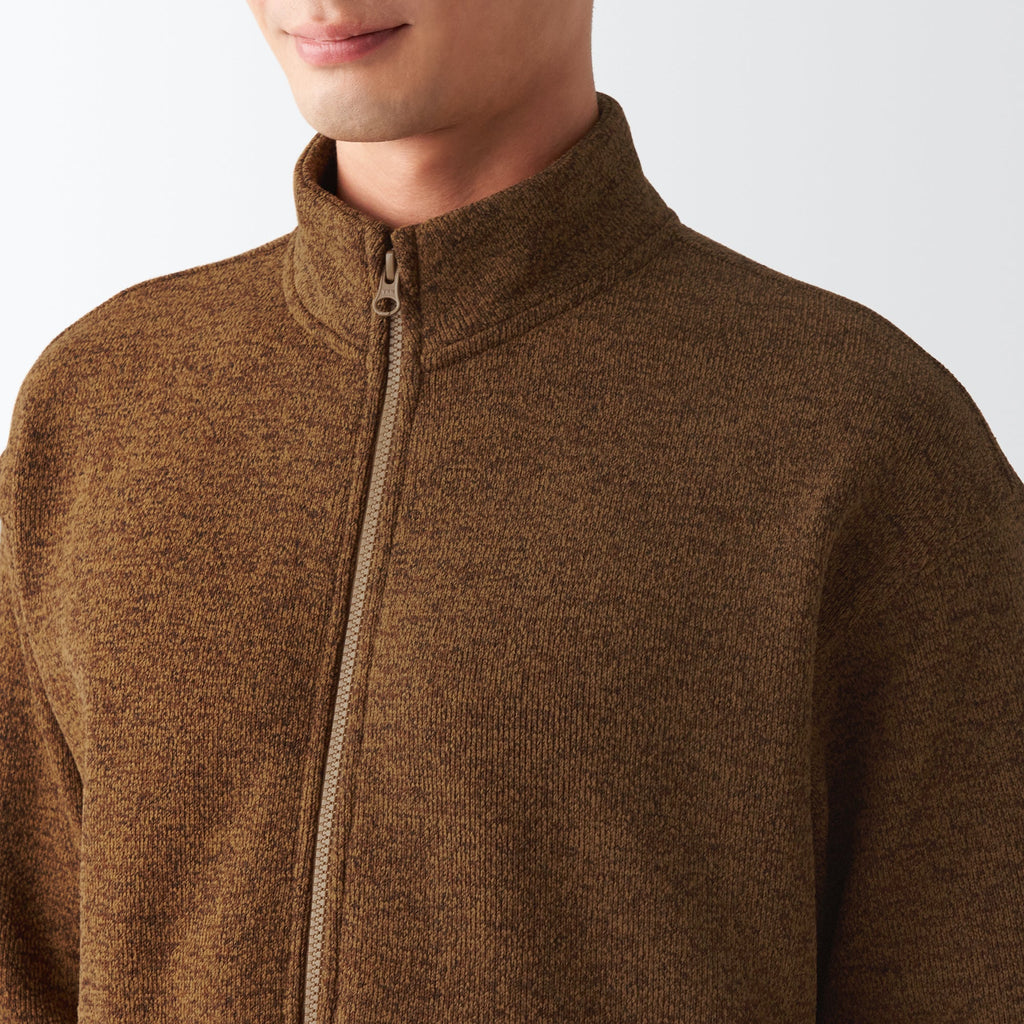 Men's Knit Fleece Stand Collar Jacket