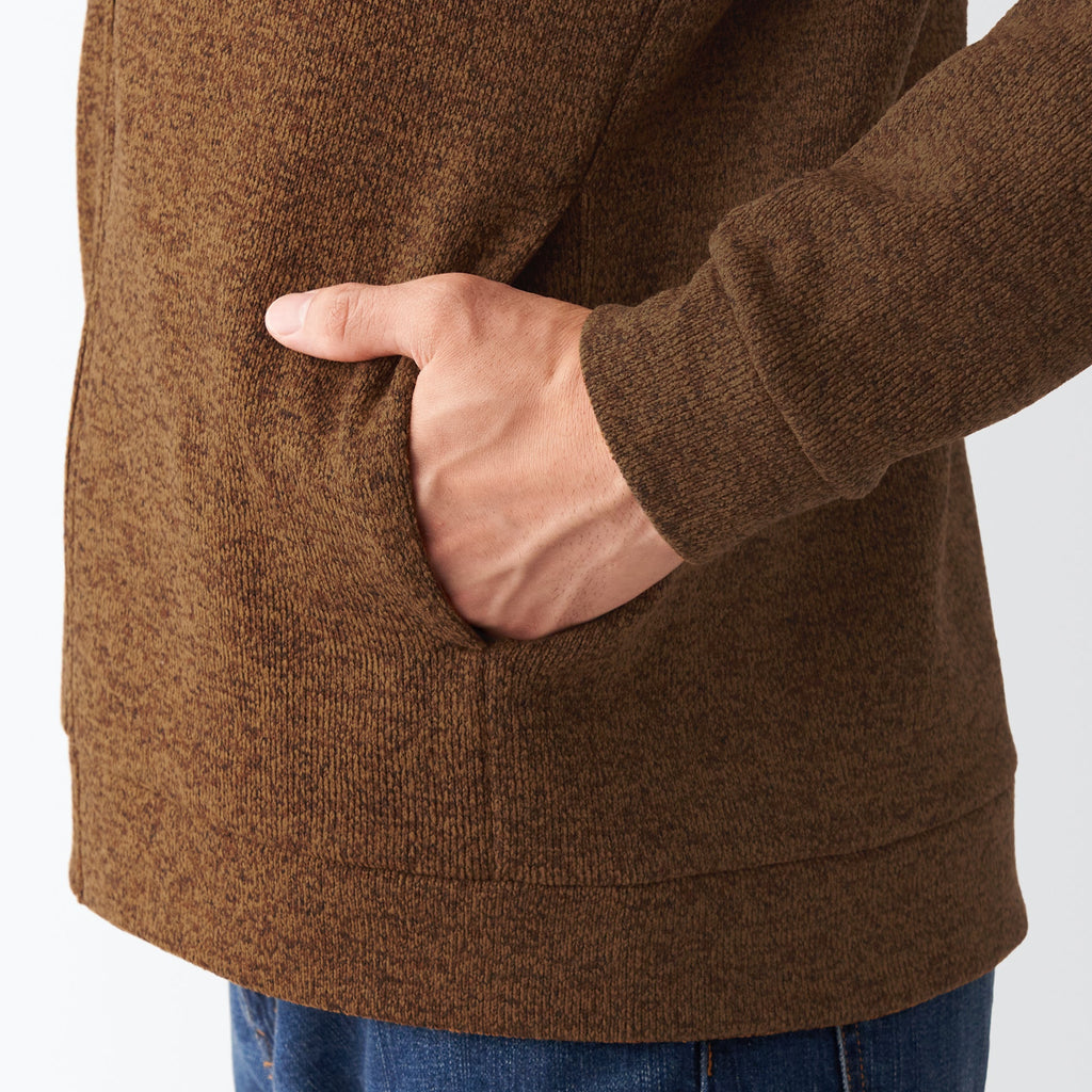 Men's Knit Fleece Stand Collar Jacket