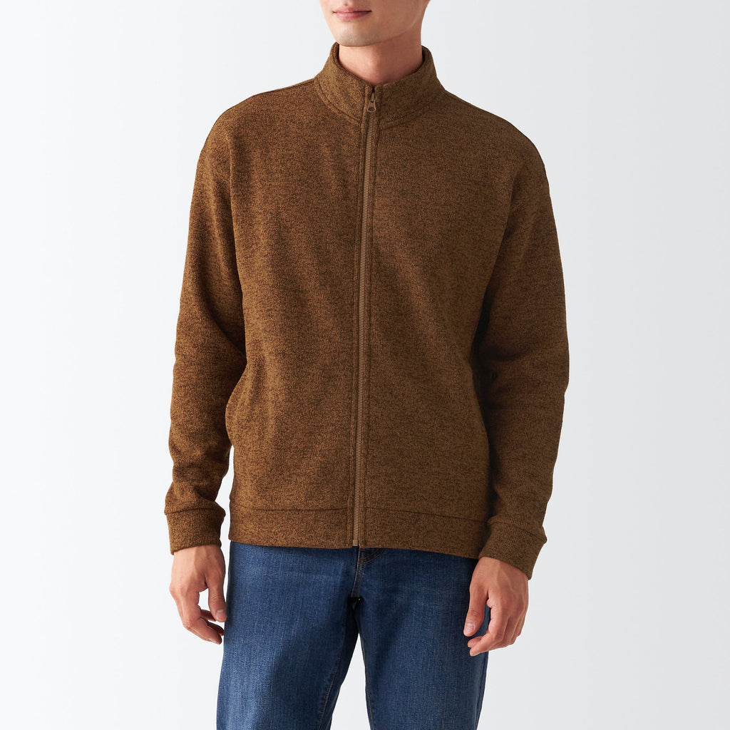 Men's Knit Fleece Stand Collar Jacket