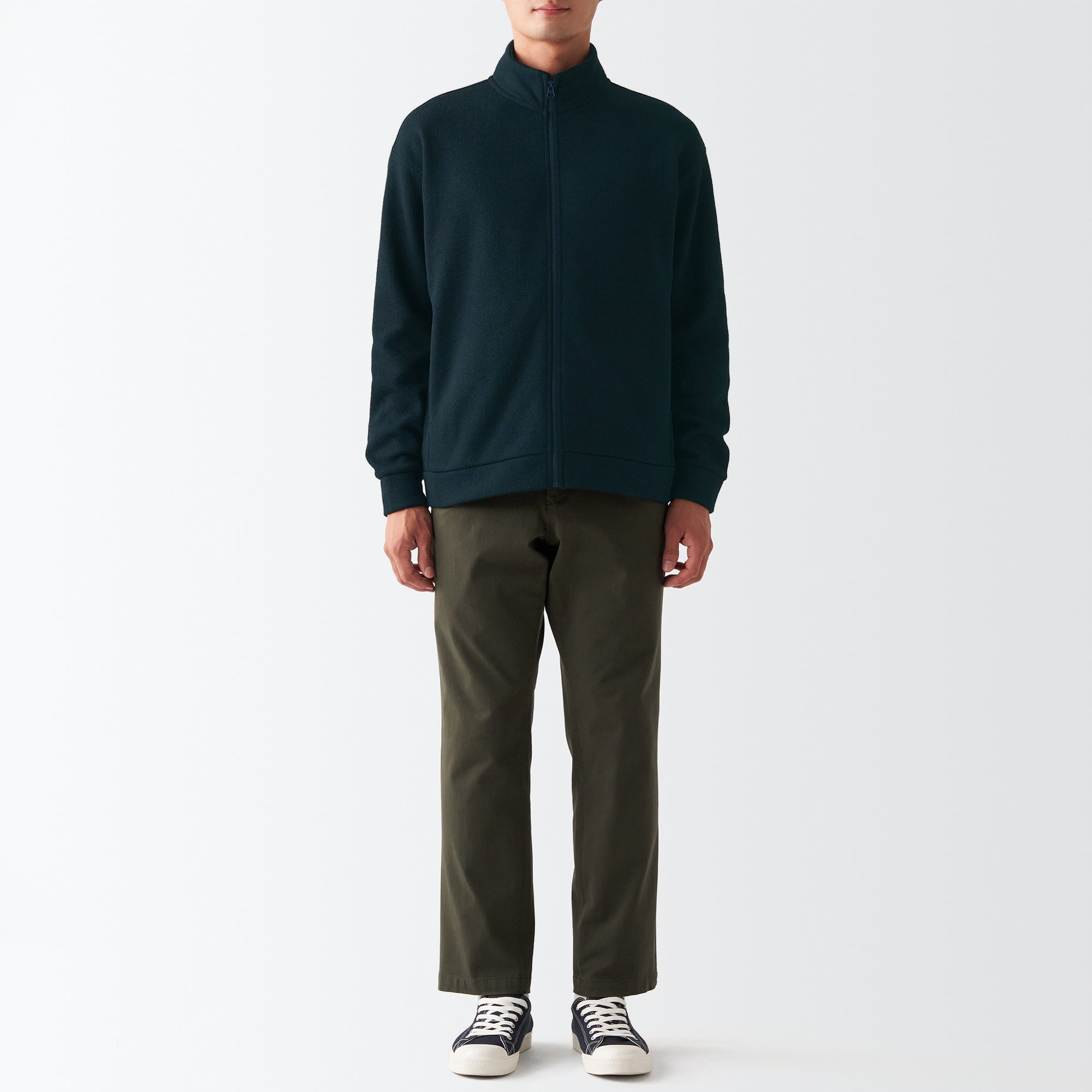 Men's Knit Fleece Stand Collar Jacket