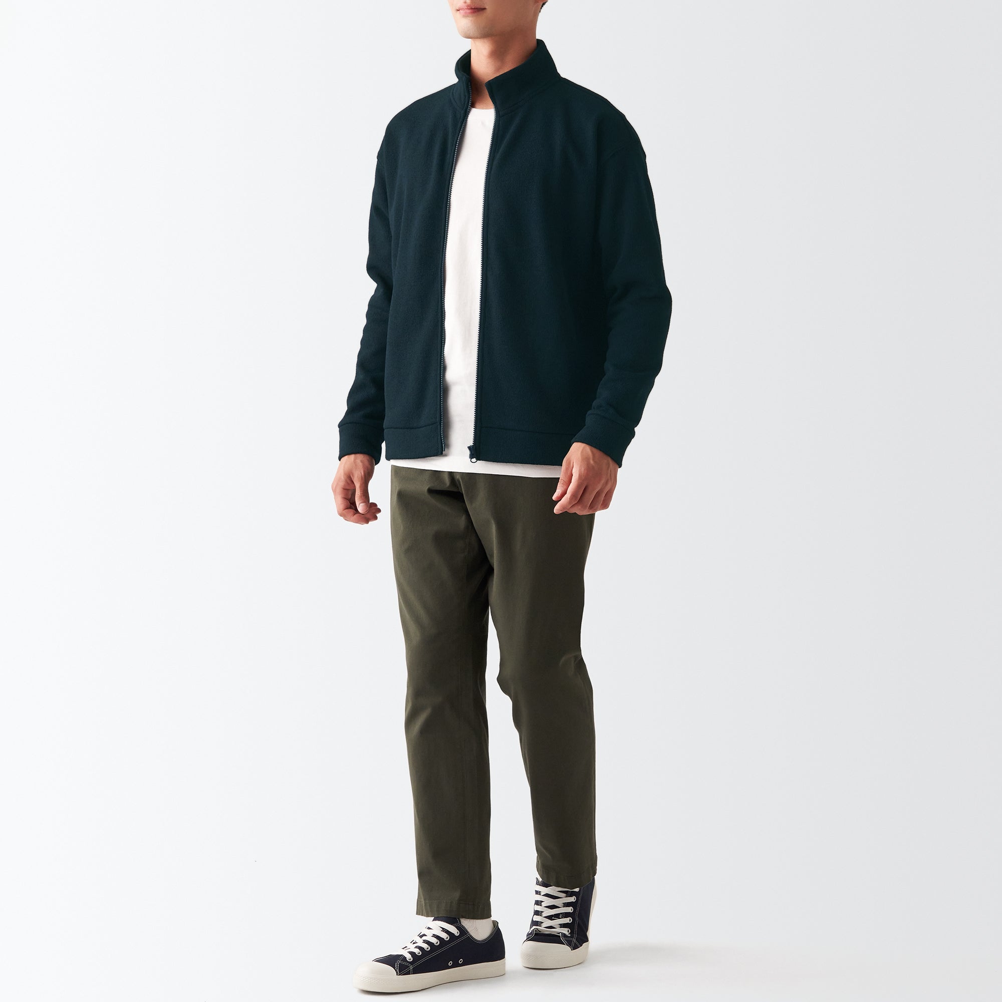 Men's Knit Fleece Stand Collar Jacket