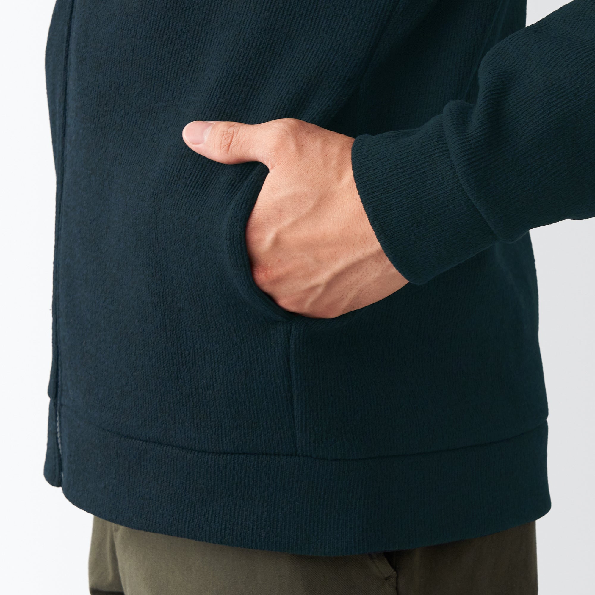 Men's Knit Fleece Stand Collar Jacket