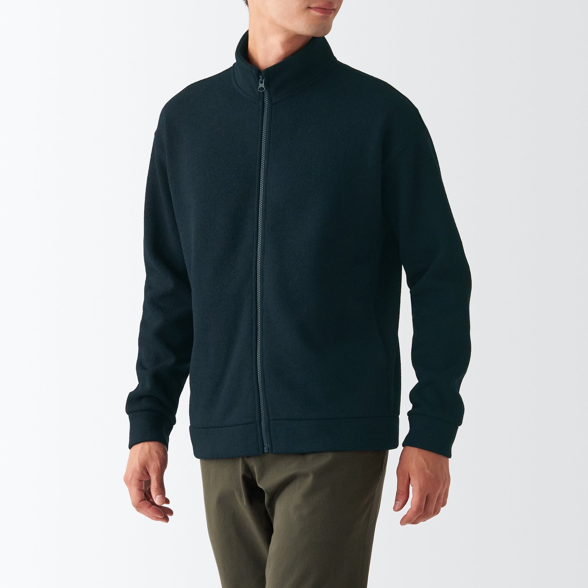 Men's Knit Fleece Stand Collar Jacket