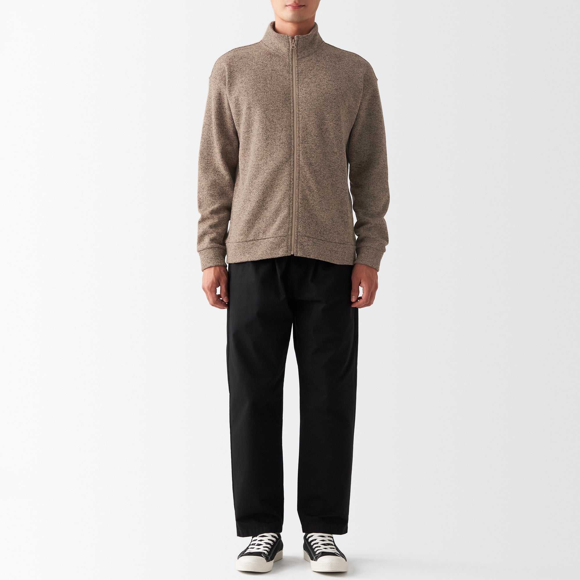 Men's Knit Fleece Stand Collar Jacket