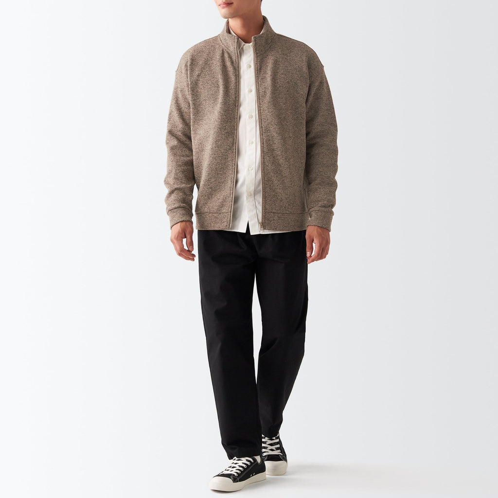 Men's Knit Fleece Stand Collar Jacket