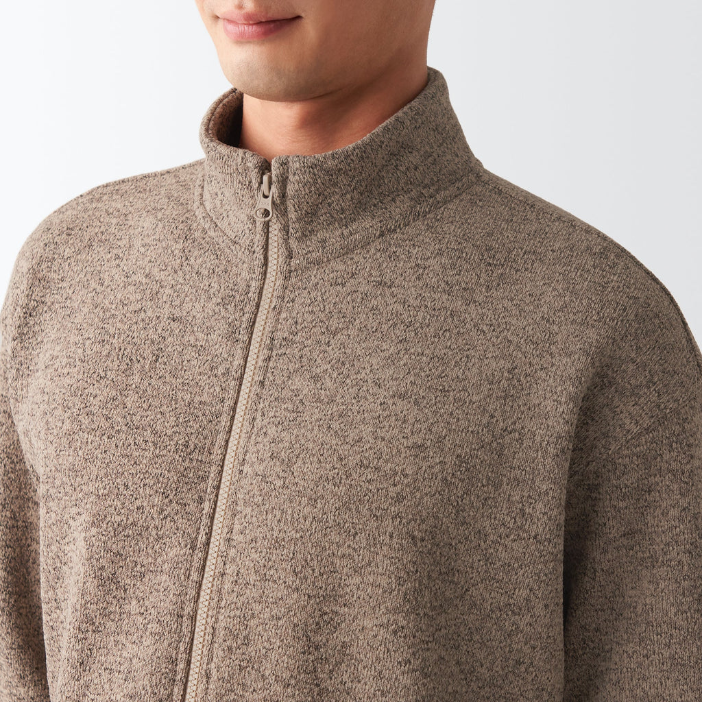 Men's Knit Fleece Stand Collar Jacket
