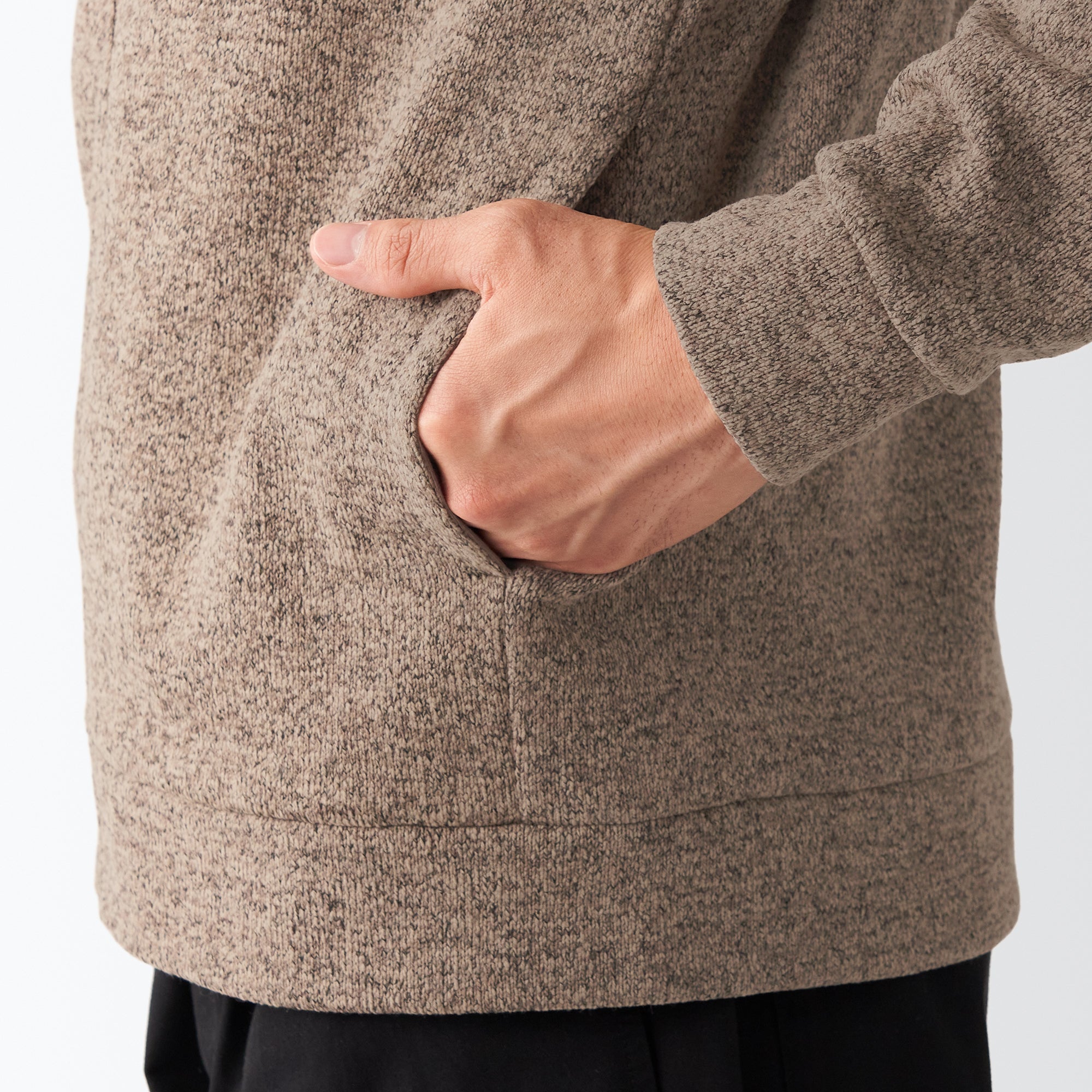 Men's Knit Fleece Stand Collar Jacket