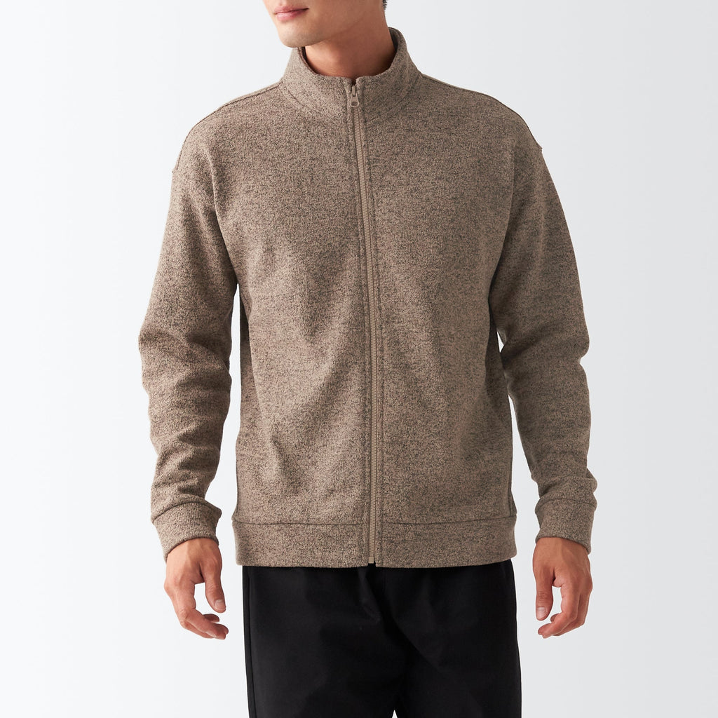Men's Knit Fleece Stand Collar Jacket