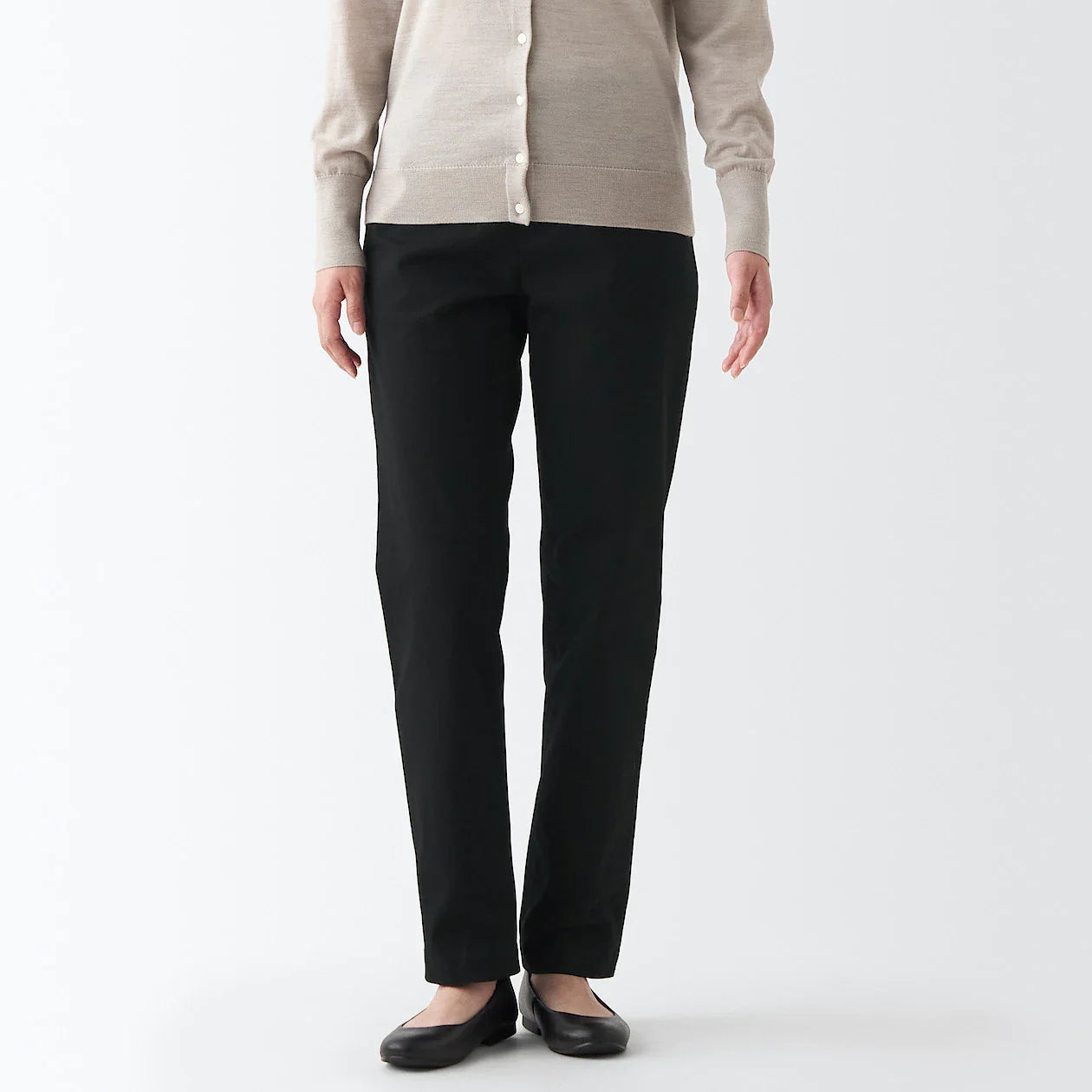 Women's 4-Way Stretch Chino Slim Tapered Pants (L 32inch / 82cm)