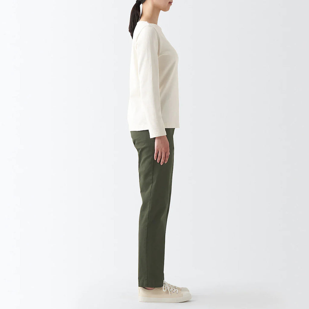 Women's 4-Way Stretch Chino Slim Tapered Pants (L 32inch / 82cm)