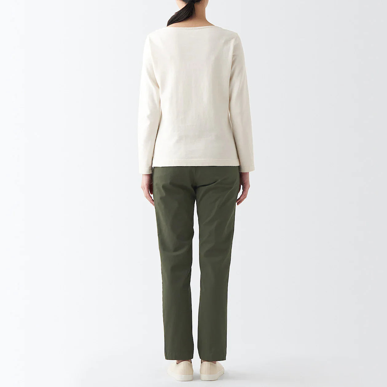 Women's 4-Way Stretch Chino Slim Tapered Pants (L 32inch / 82cm)