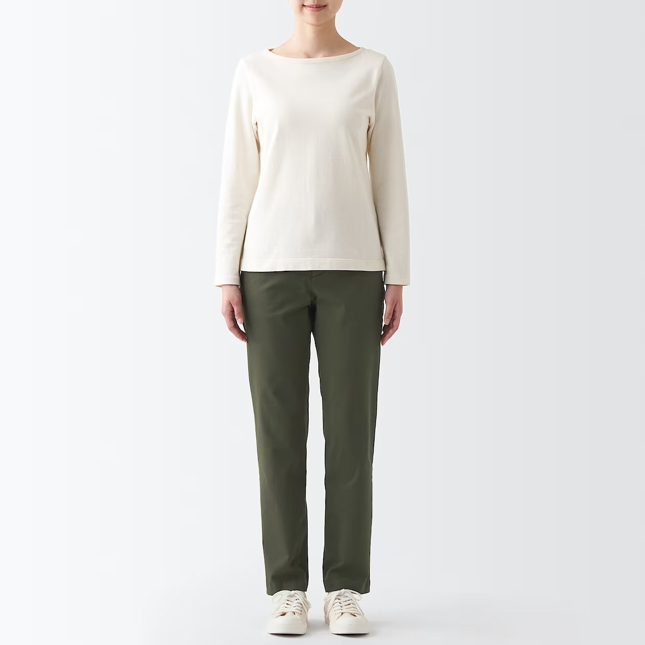 Women's 4-Way Stretch Chino Slim Tapered Pants (L 32inch / 82cm)