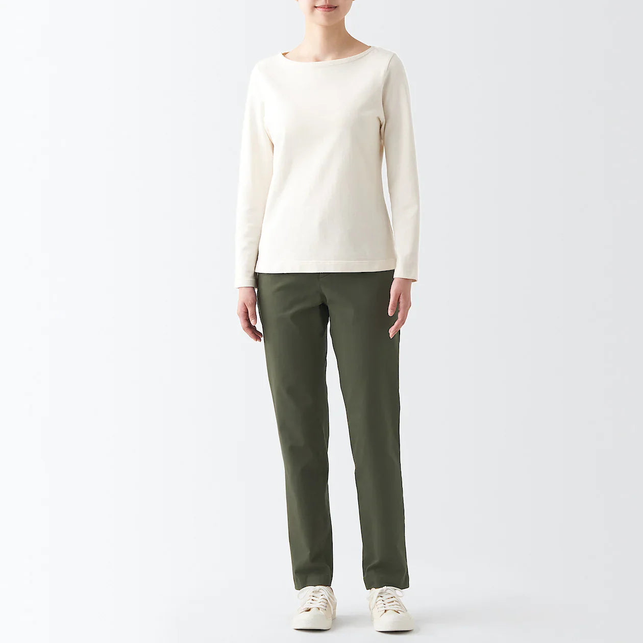 Women's 4-Way Stretch Chino Slim Tapered Pants (L 32inch / 82cm)