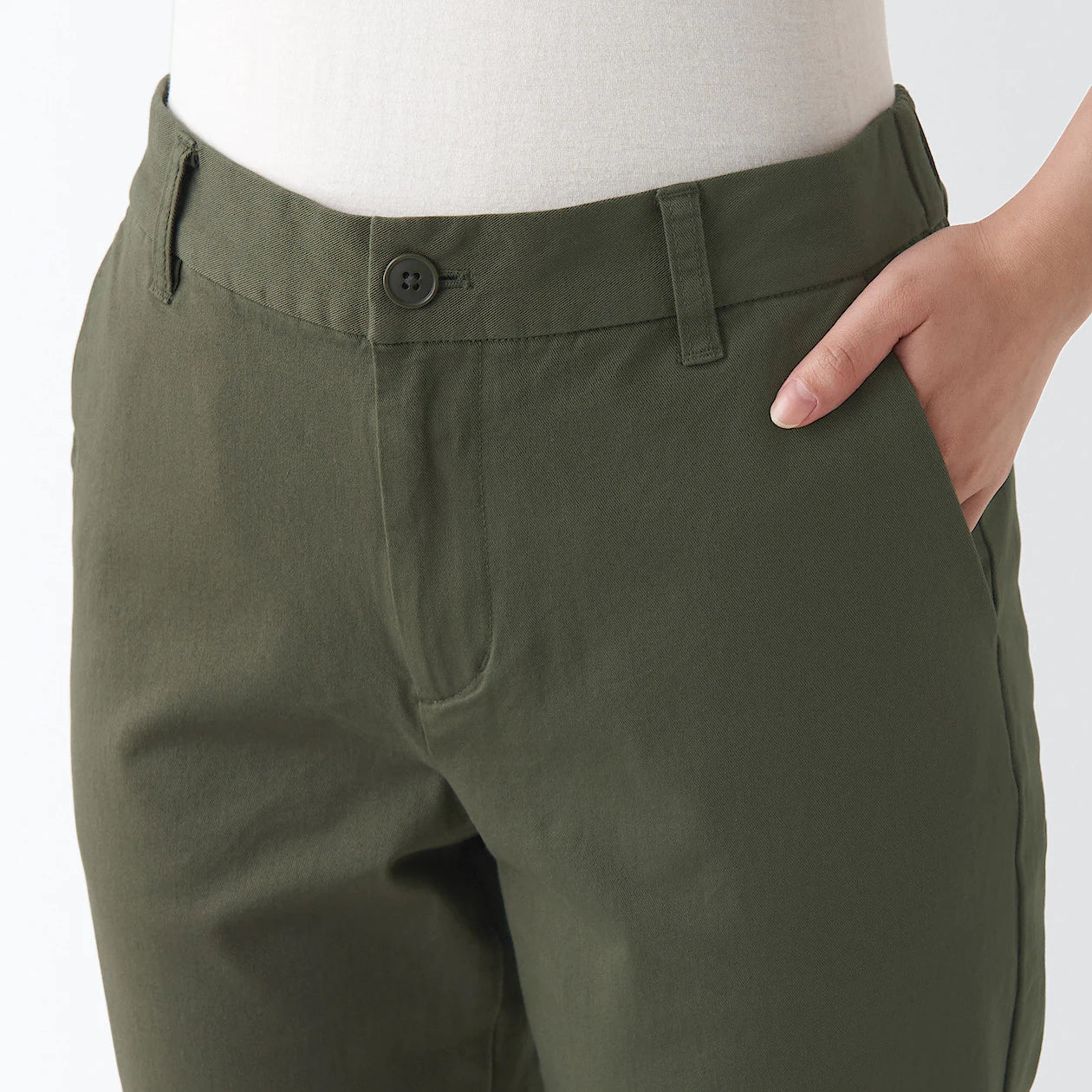 Women's 4-Way Stretch Chino Slim Tapered Pants (L 32inch / 82cm)