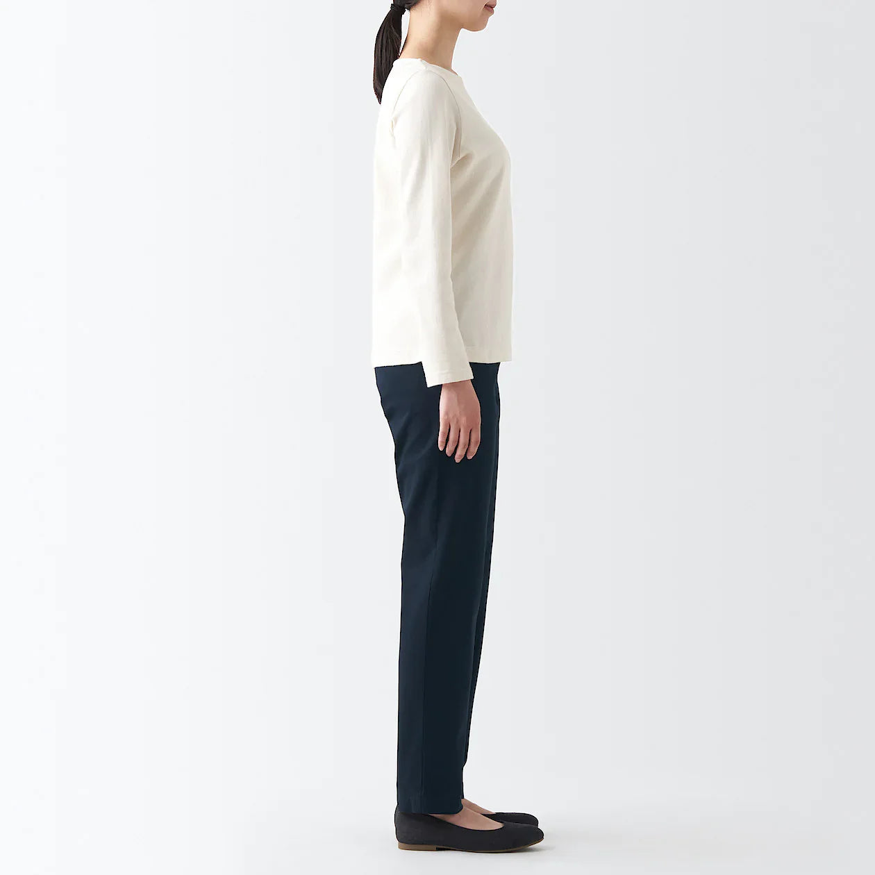Women's 4-Way Stretch Chino Slim Tapered Pants (L 32inch / 82cm)
