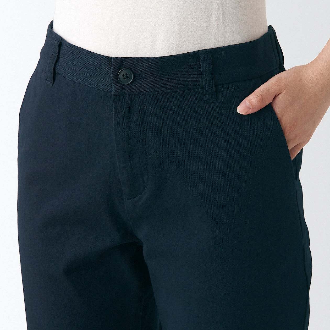 Women's 4-Way Stretch Chino Slim Tapered Pants (L 32inch / 82cm)