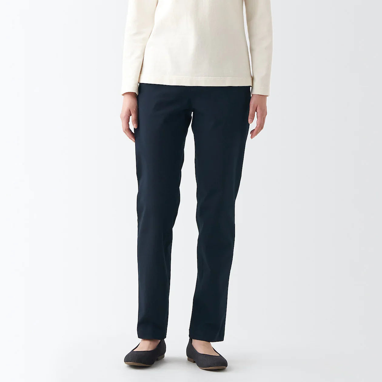 Women's 4-Way Stretch Chino Slim Tapered Pants (L 32inch / 82cm)