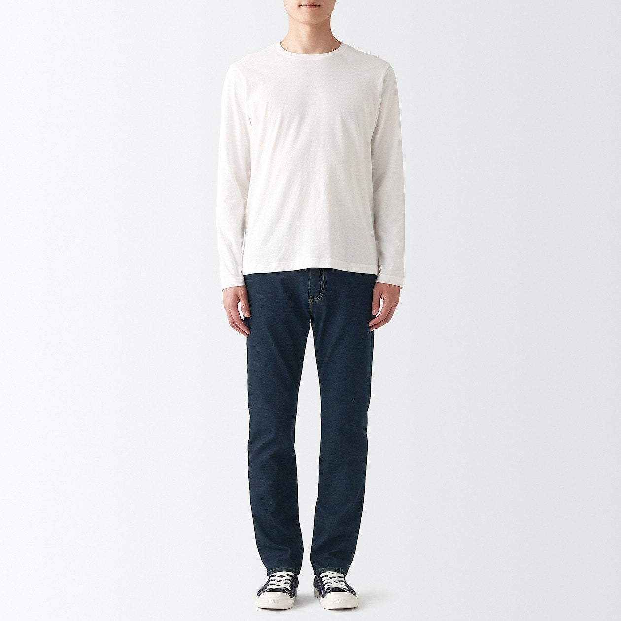 Men's Stretch Denim Slim Pants Dark Navy (L 30inch / 76cm)