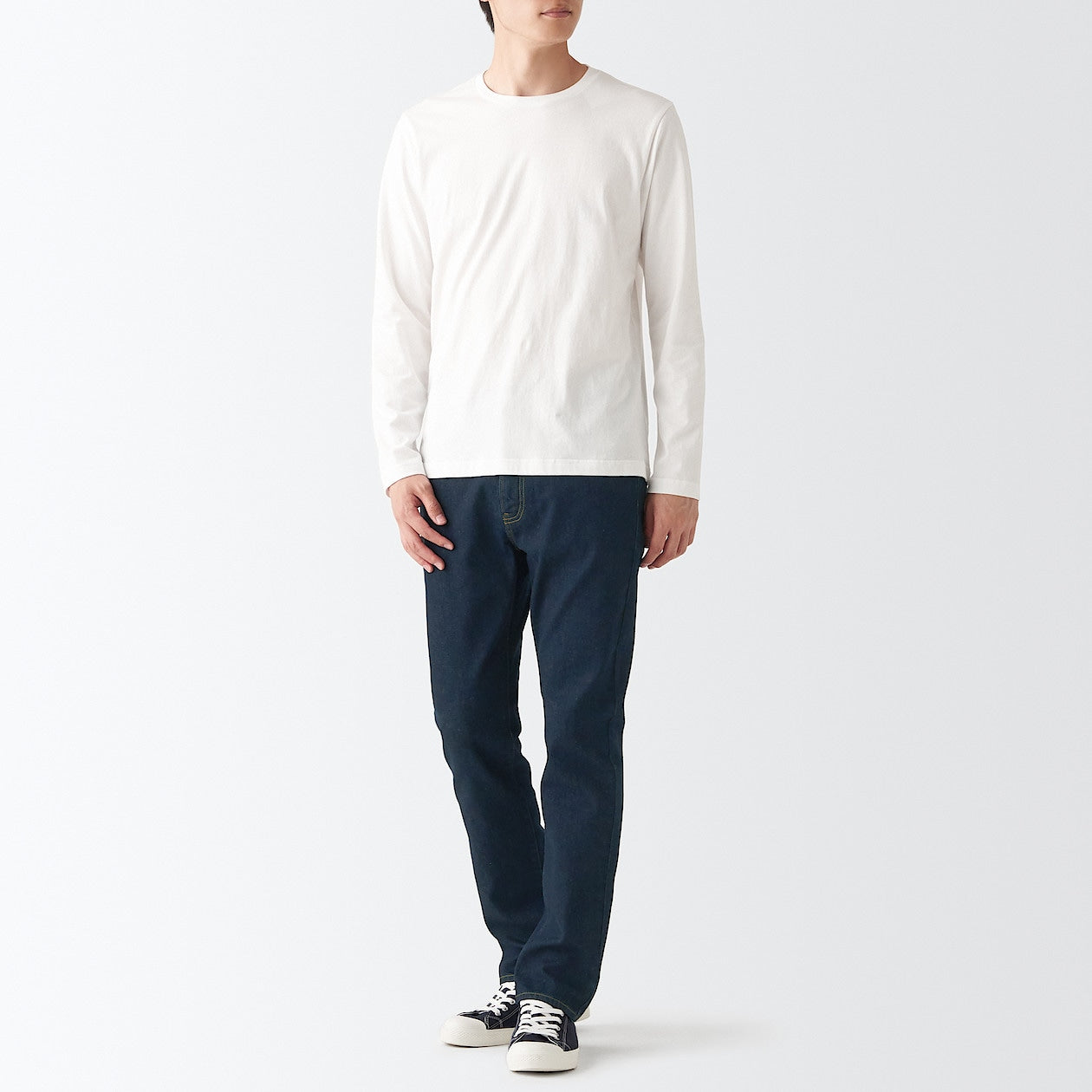 Men's Stretch Denim Slim Pants Dark Navy (L 30inch / 76cm)