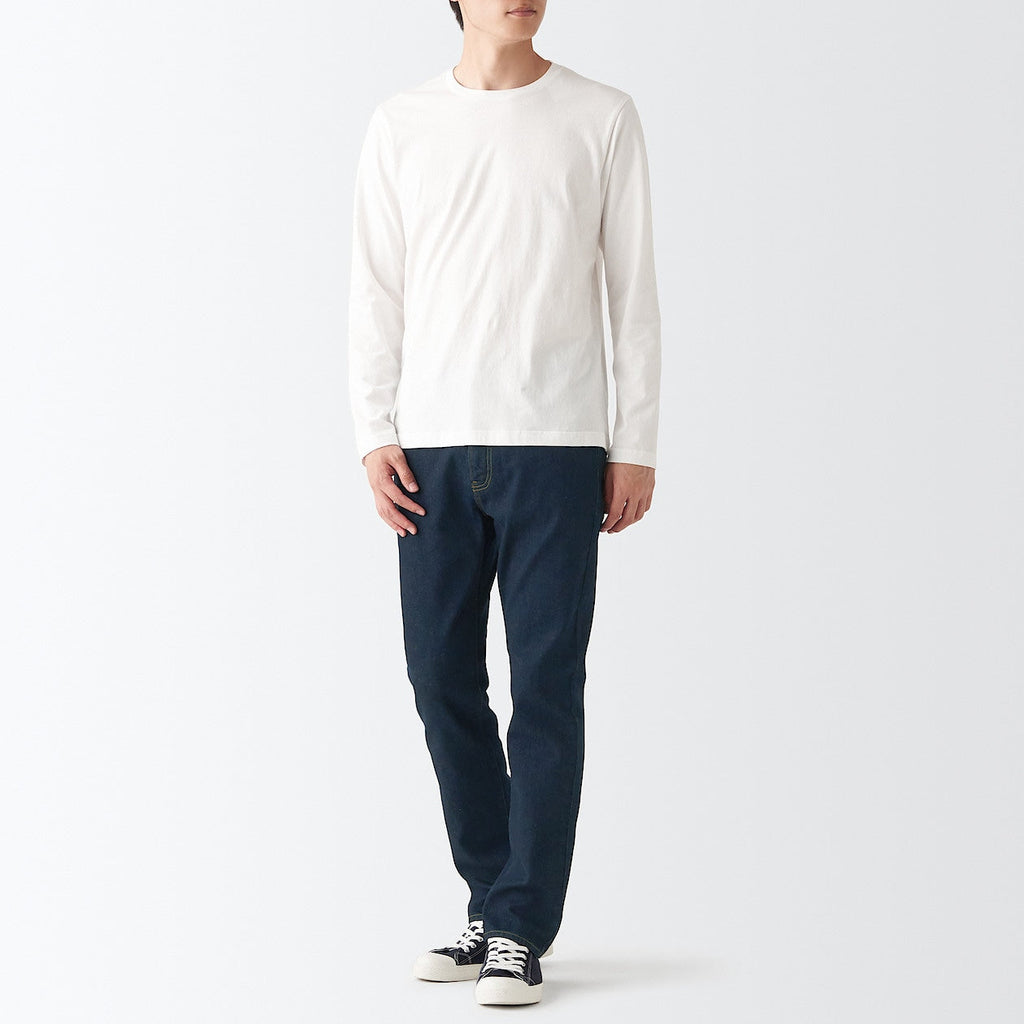 Men's Stretch Denim Slim Pants Dark Navy (L 30inch / 76cm)