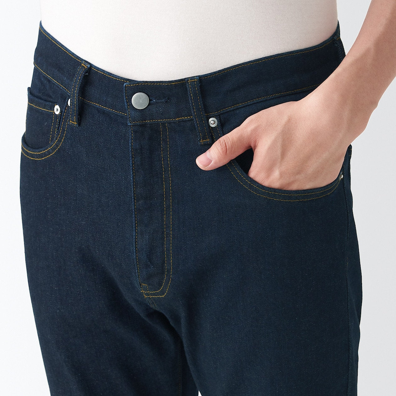 Men's Stretch Denim Slim Pants Dark Navy (L 30inch / 76cm)