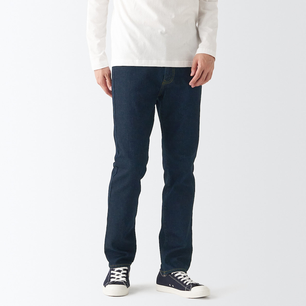 Men's Stretch Denim Slim Pants Dark Navy (L 30inch / 76cm)