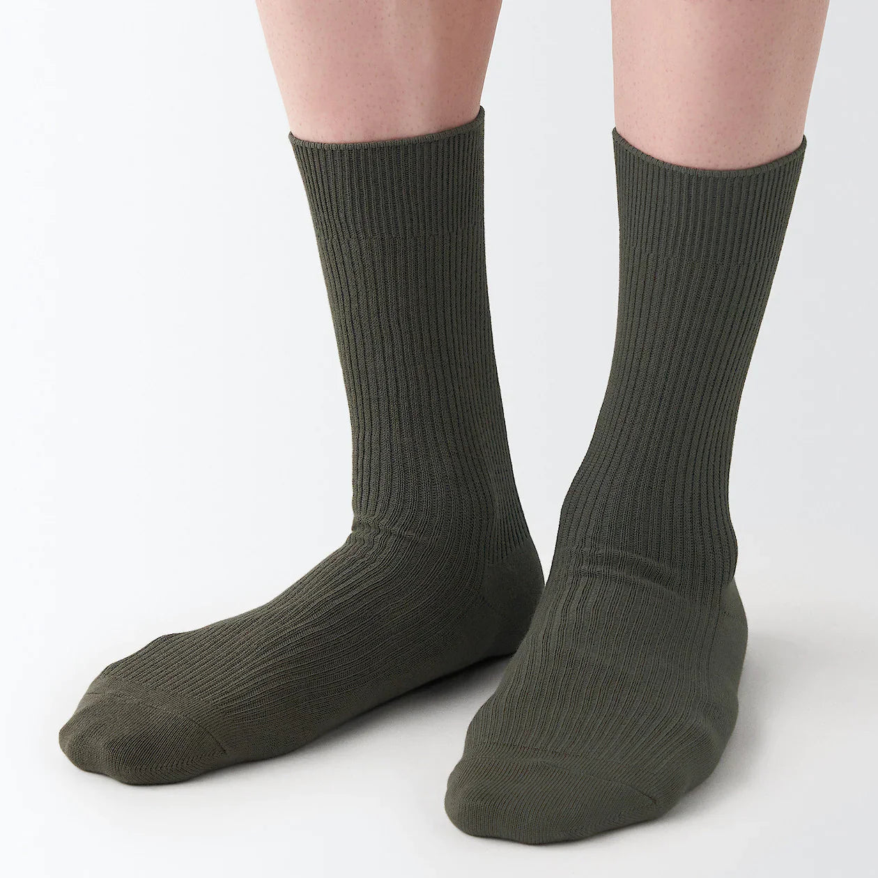 Right Angle Ribbed Long Socks