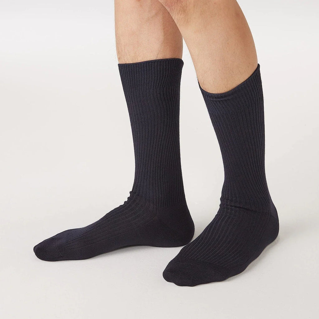 Right Angle Ribbed Long Socks