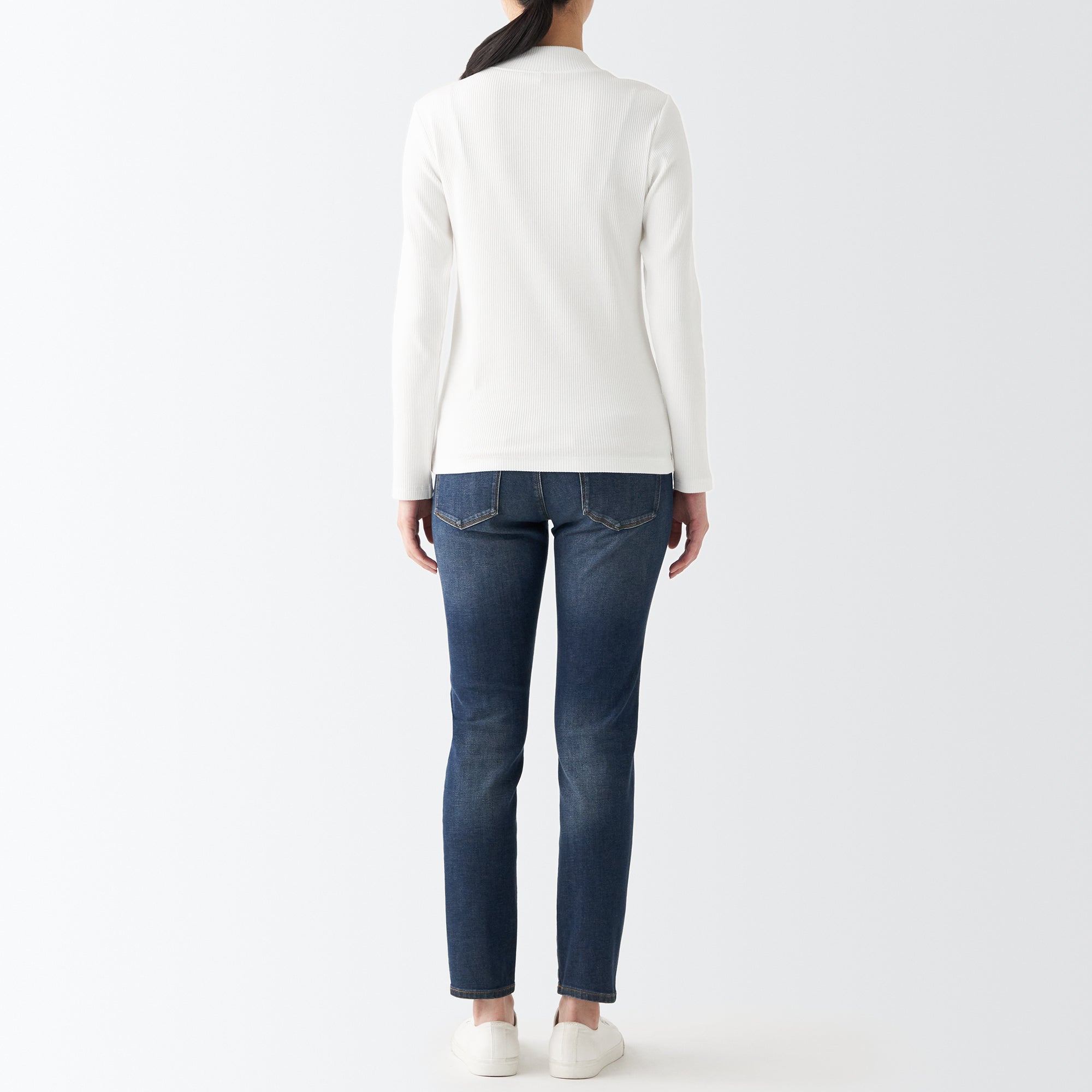Women's Stretch Ribbed High Neck T-Shirt