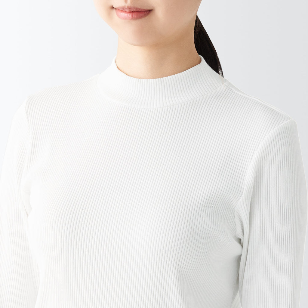 Women's Stretch Ribbed High Neck T-Shirt
