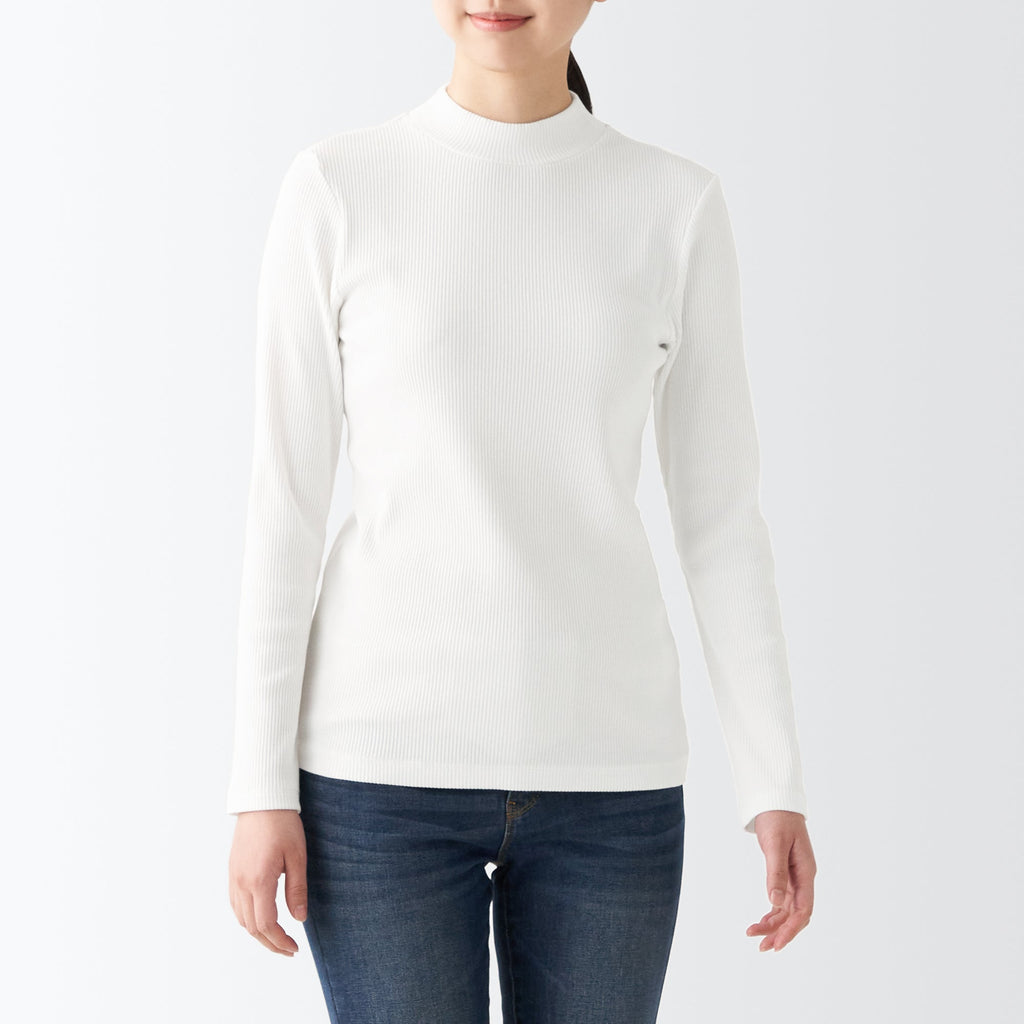 Women's Stretch Ribbed High Neck T-Shirt