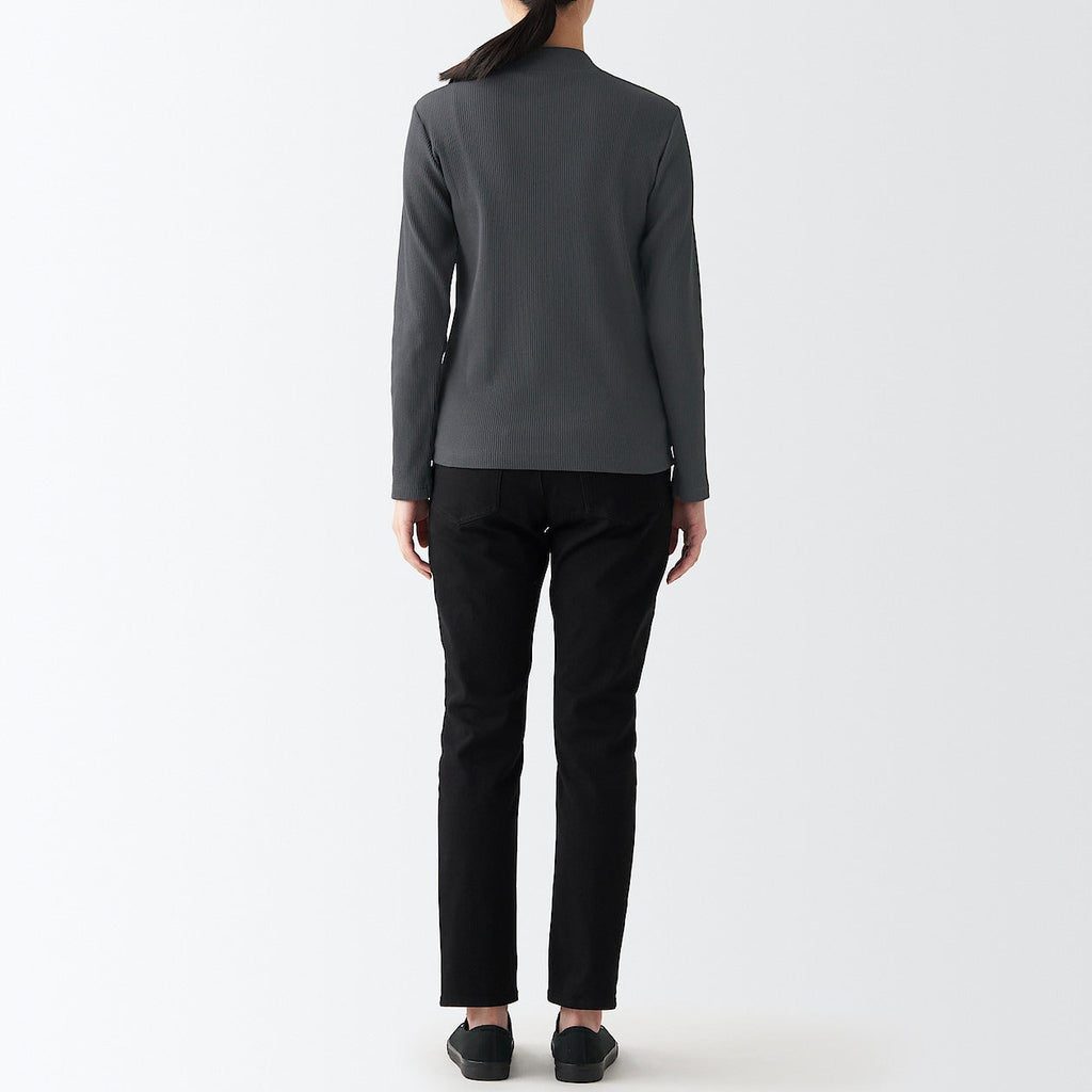 Women's Stretch Ribbed High Neck T-Shirt