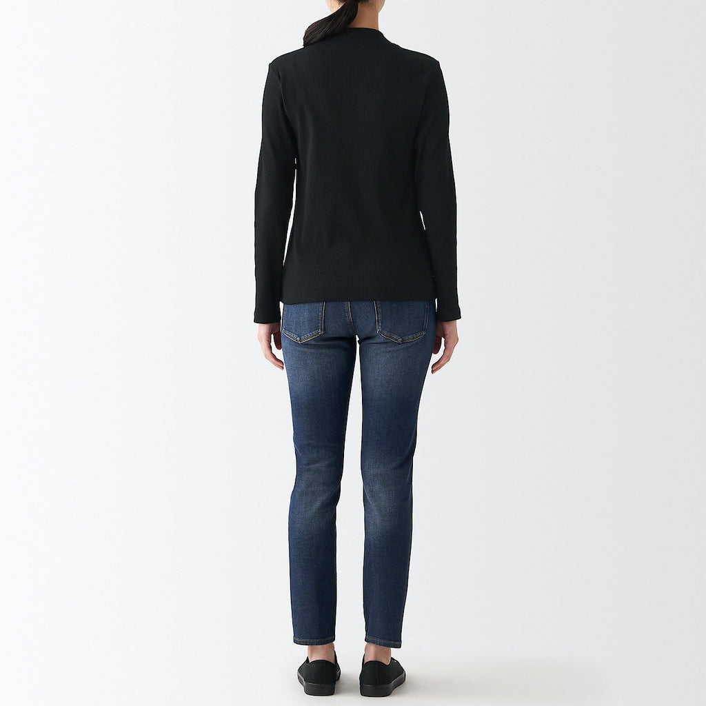 Women's Stretch Ribbed High Neck T-Shirt