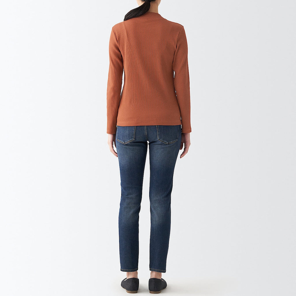 Women's Stretch Ribbed High Neck T-Shirt