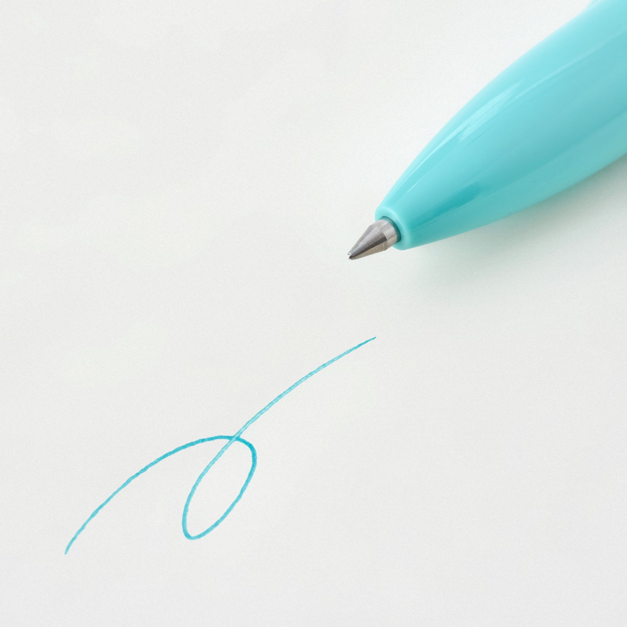 Compact Gel Ink Ballpoint Pen Cap Type 0.5 mm - Cyan